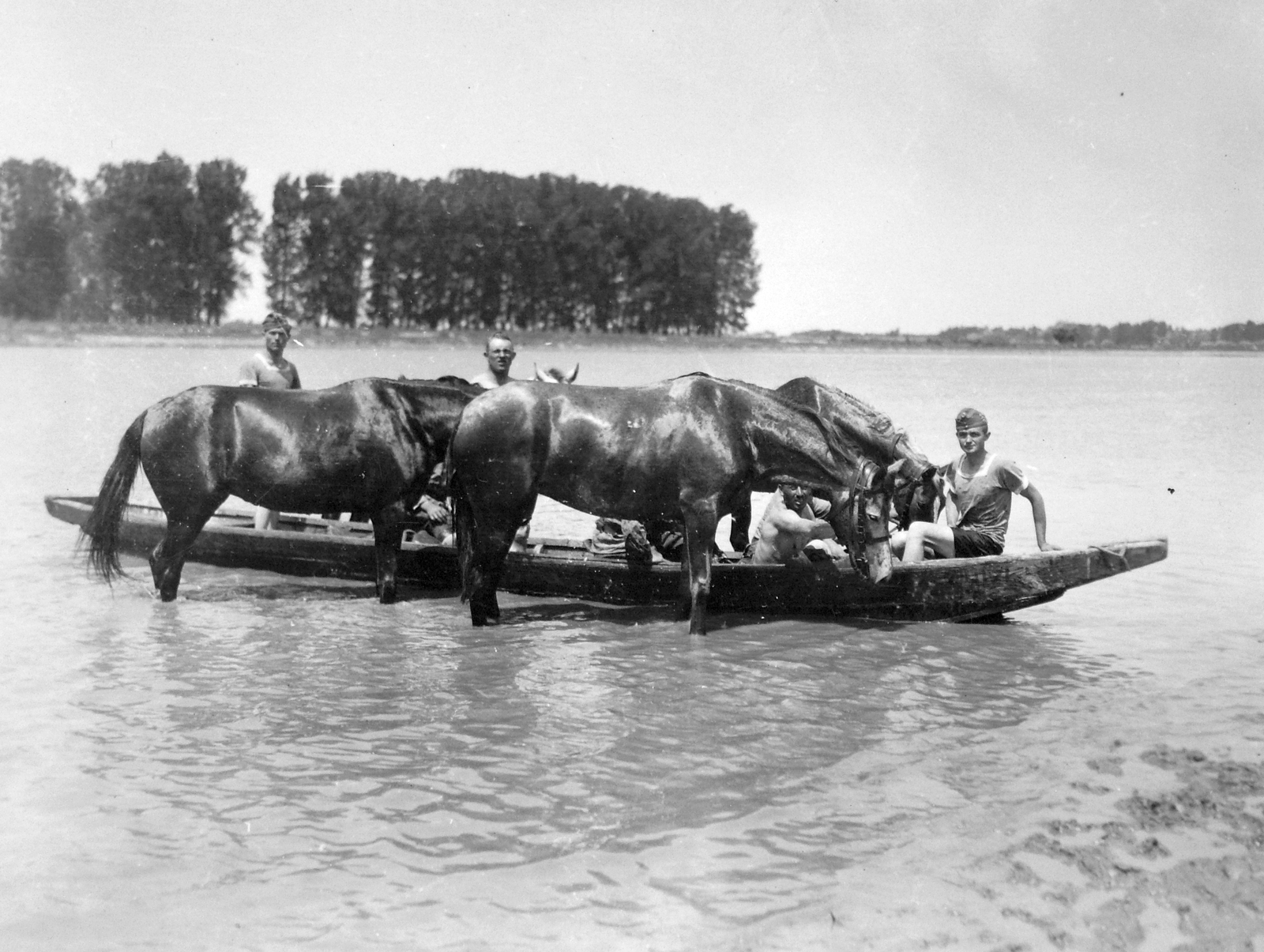 1934, Lencse Zoltán, horse, boat, Fortepan #19435