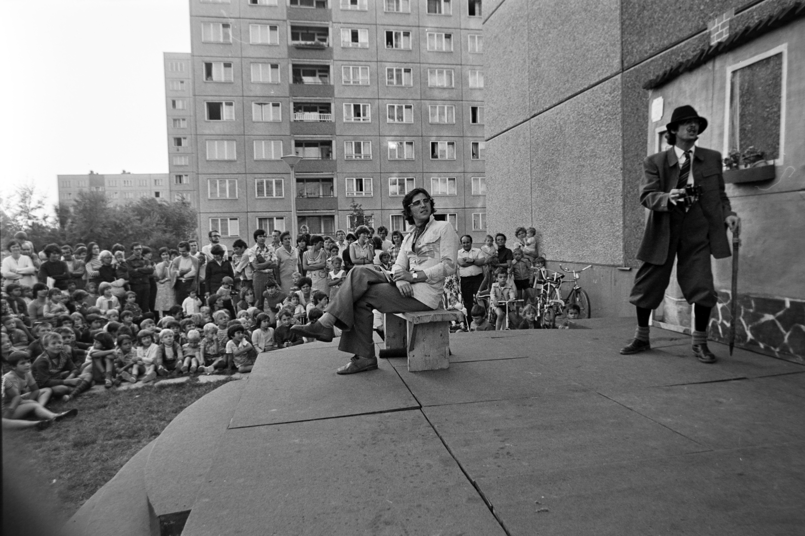 Hungary, Budapest XI., Allende park, a 25. Színház Tanyaszínháza, Moliére színmüvéből készült, Duda Gyuri elindul című előadása 1977. augusztus 17-én., 1977, Gábor Viktor, Budapest, Fortepan #194406