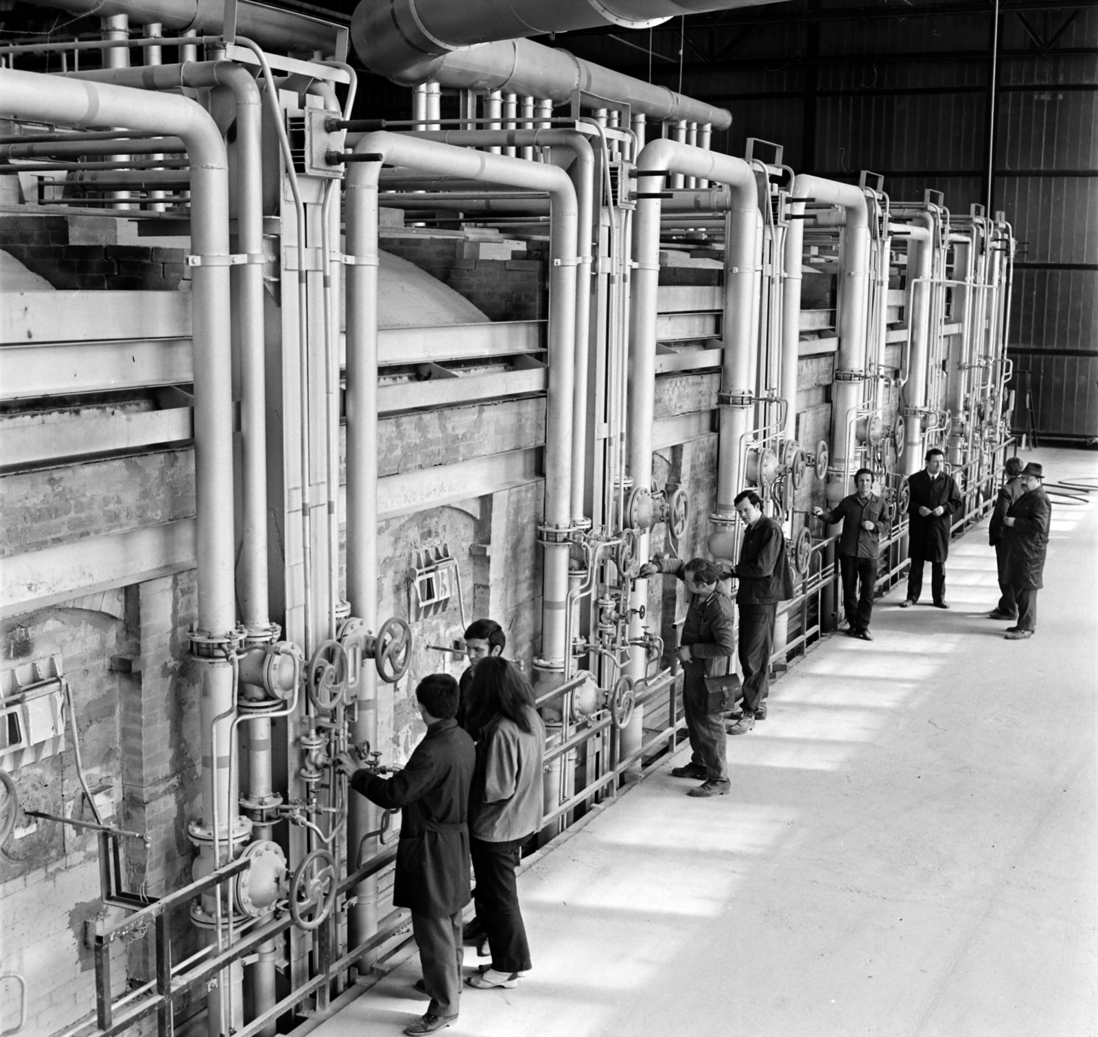 Hungary, Orosháza, Orosházi Síküveggyár, üvegolvasztó kemence., 1974, Bojár Sándor, Fortepan #194847