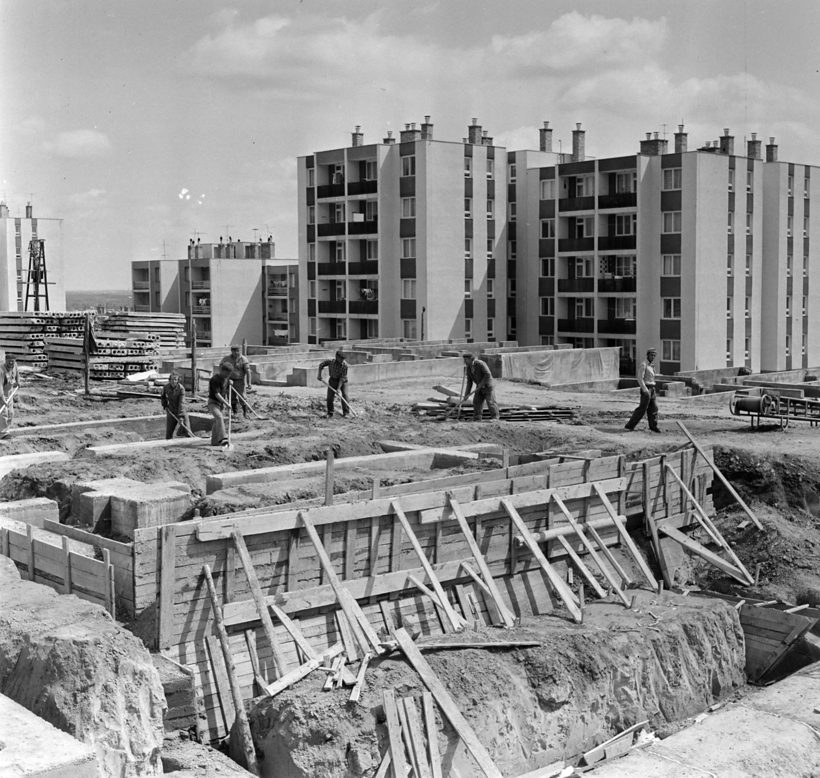 Magyarország, Szekszárd, Körösi Csoma Sándor utcai lakótelep építése., 1978, Bojár Sándor, Fortepan #194852