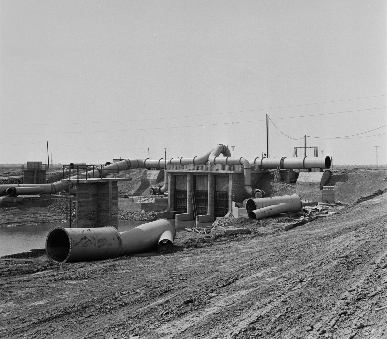 Hungary, Kisköre, a vízerőmű építkezése., 1973, Bojár Sándor, Fortepan #194980