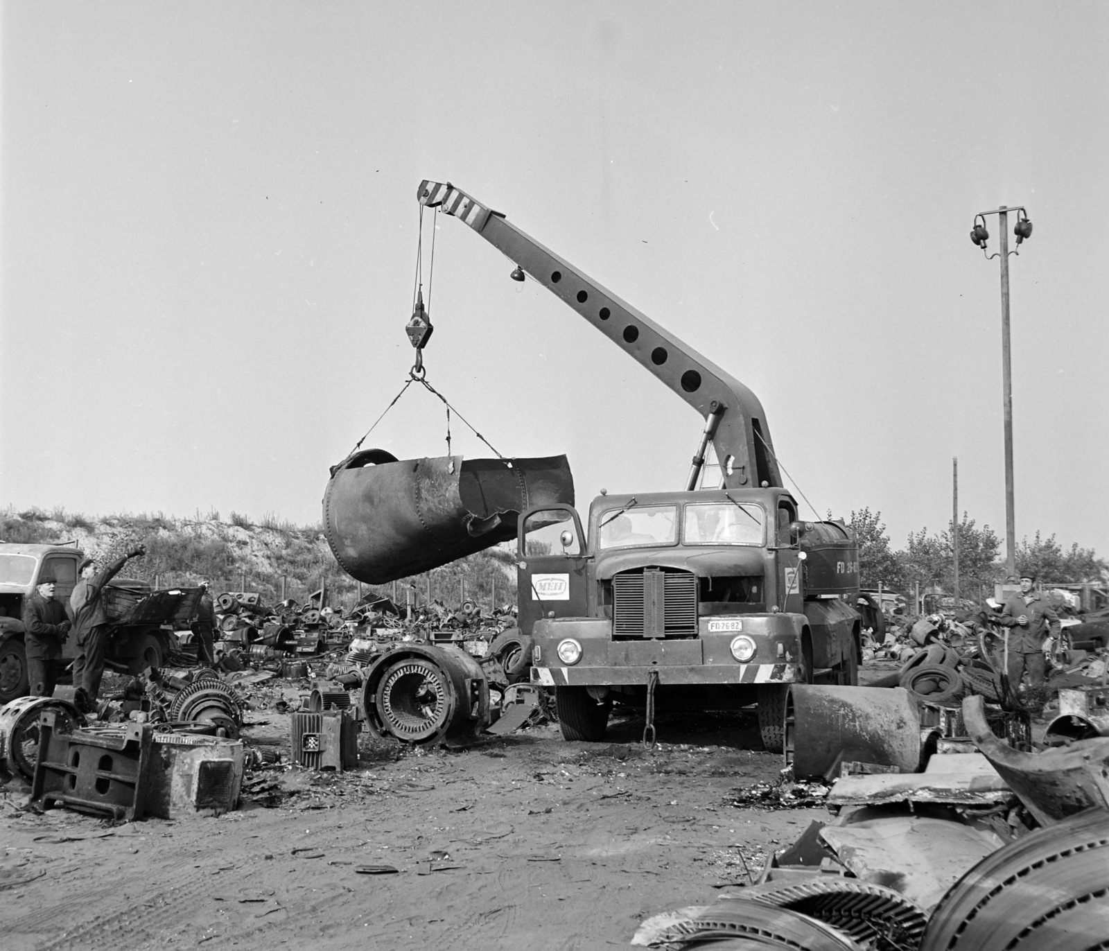 1970, Bojár Sándor, IFA-márka, autódaru, IFA H6, IFA ADK 63-2, Fortepan #194993