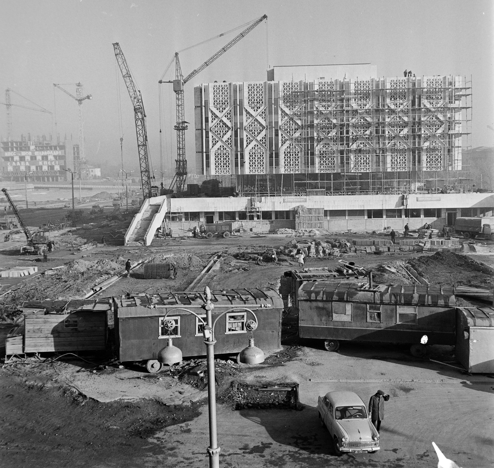 Üzbegisztán, Taskent, a Lenin Múzeum (később Üzbég Történeti Múzeum) építkezése., 1969, Bojár Sándor, Szovjetunió, építkezés, Fortepan #195015