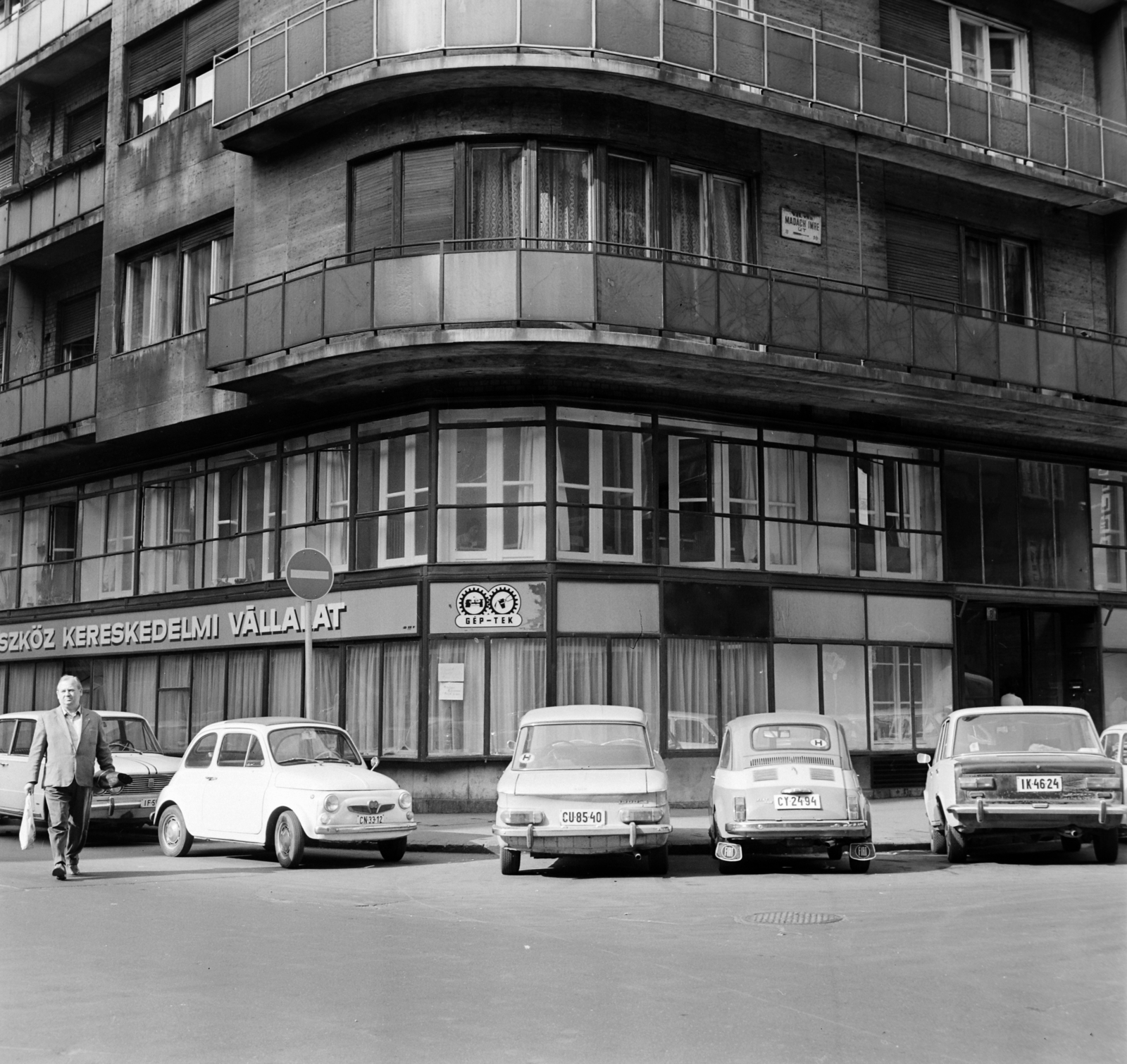 Hungary, Budapest VII., Madách Imre út - Rumbach Sebestyén utca sarok., 1973, Bojár Sándor, number plate, Budapest, untitled, Fortepan #195101