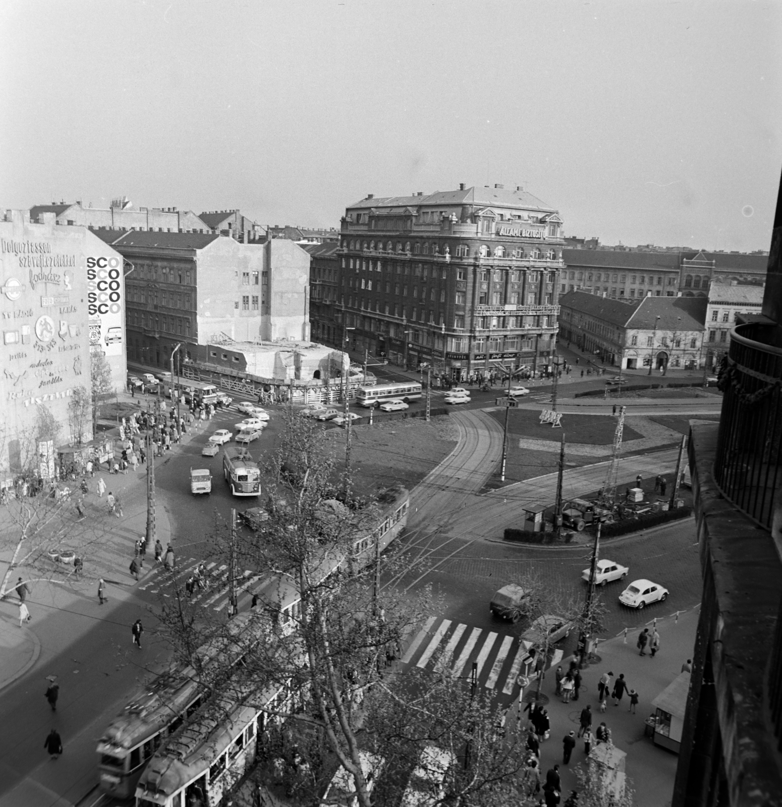 Hungary, Budapest V.,Budapest VIII.,Budapest IX., a Kálvin tér a Múzeum körút felől nézve., 1973, Bojár Sándor, Budapest, Fortepan #195368
