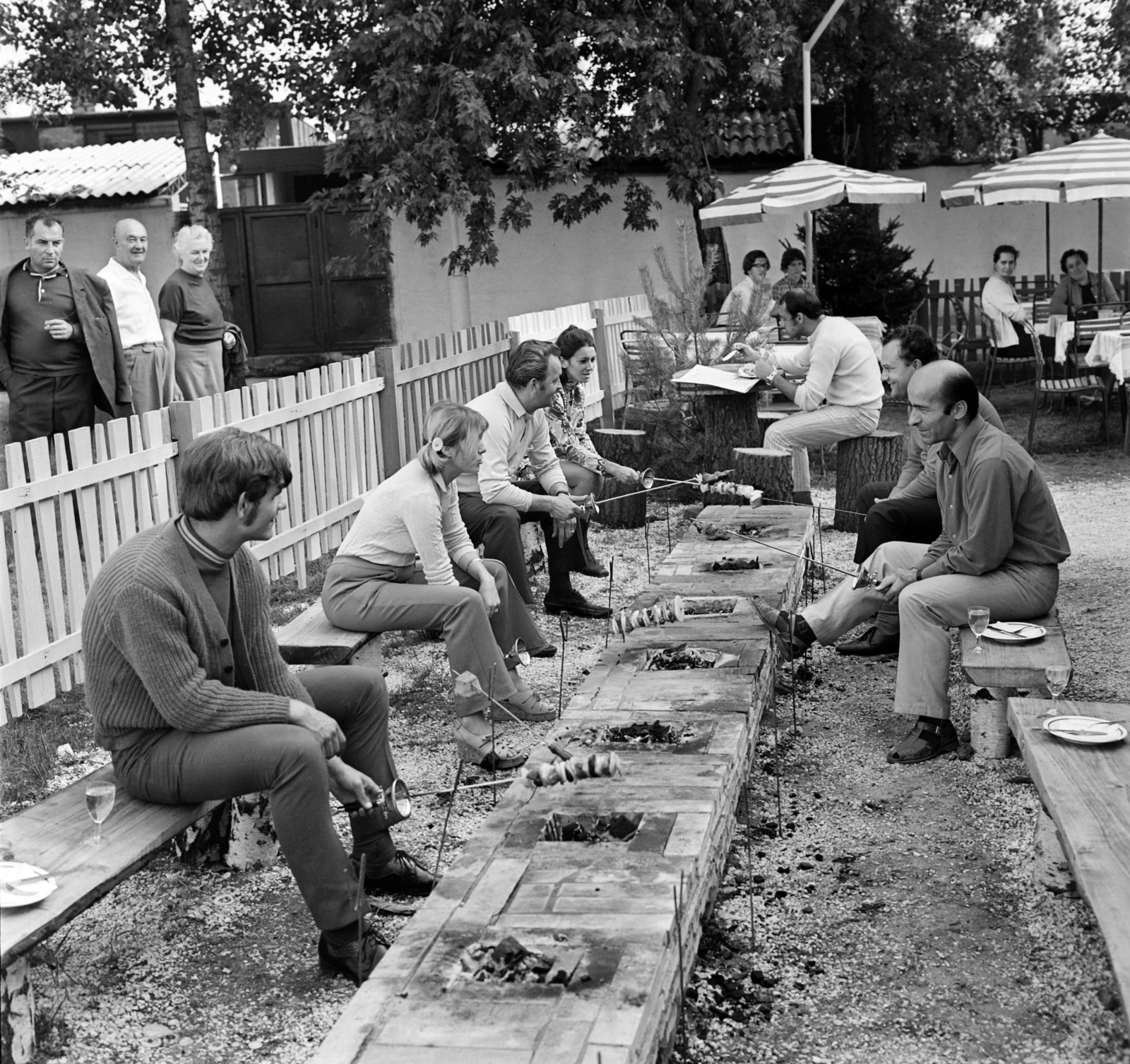 1971, Bojár Sándor, Best of, gaping, fireplace, shashlik, Fortepan #195493