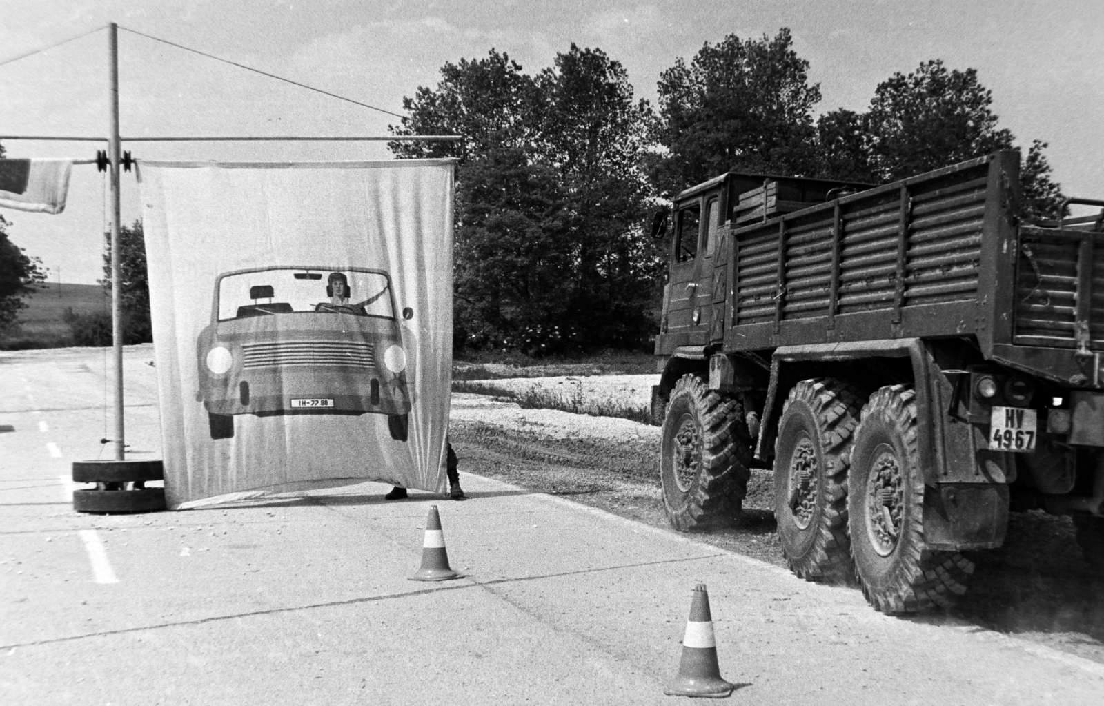 Magyarország, a Magyar Néphadsereg speciális gépjárművezetési pályája., 1977, Bojár Sándor, rendszám, Csepel-márka, Csepel D-566, Fortepan #195590