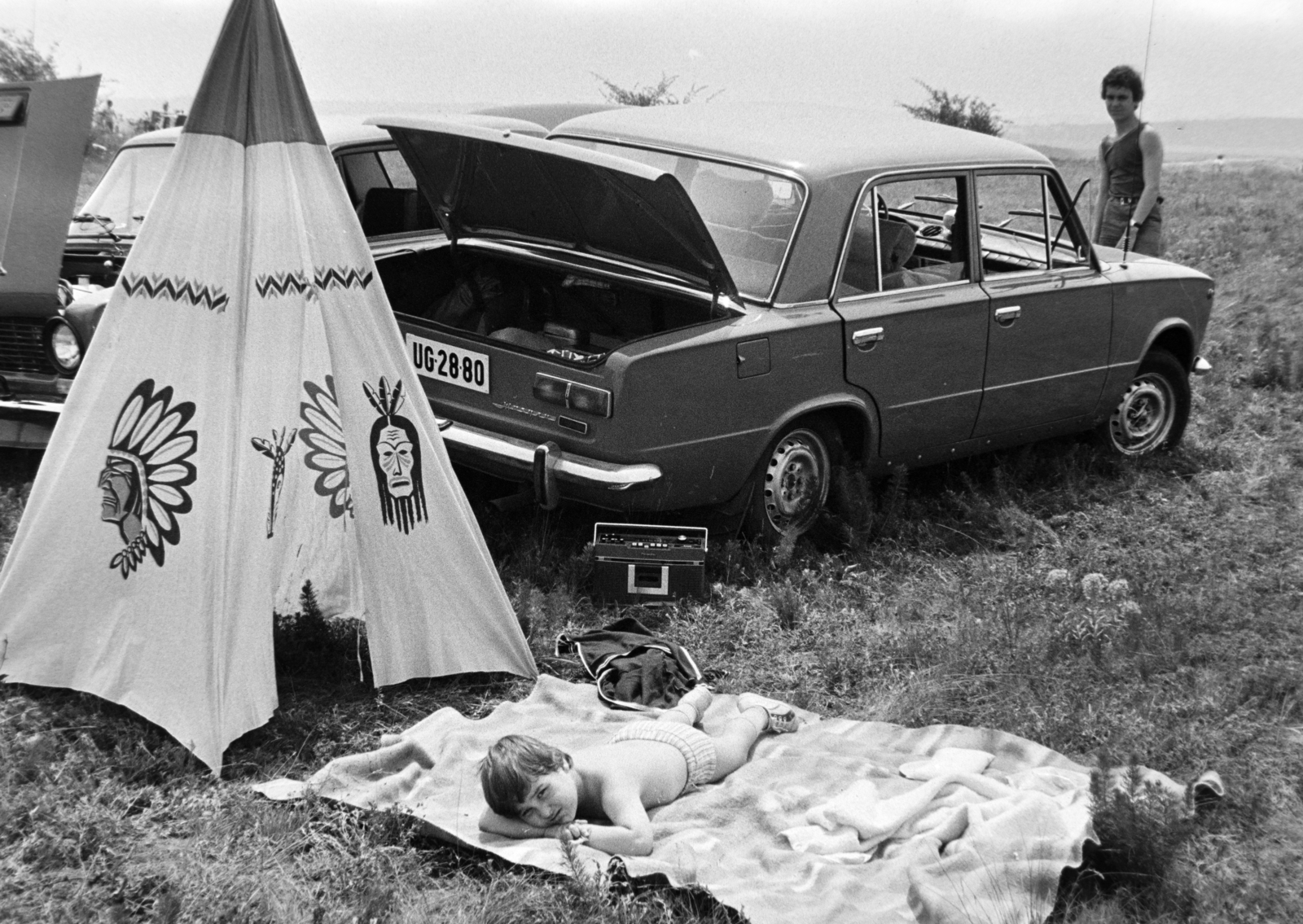 Hungary, Veszprém, a felvétel a 8-as főút mellett, a 48-as kilométerkőnél, az ötödik Lada-márka találkozó alkalmával készült., 1978, Bojár Sándor, number plate, Fortepan #195594
