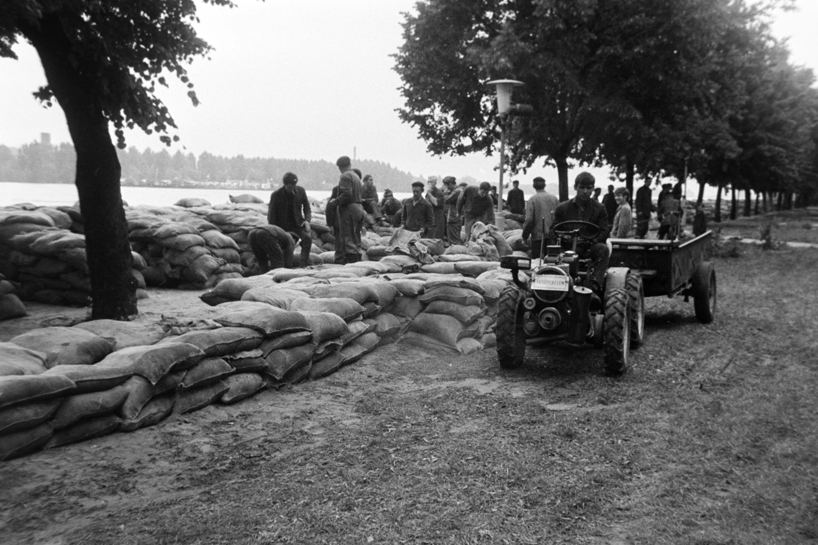 Hungary, Szeged, Korányi fasor a Somogyi utca irányába nézve a Sellő-ház mellett. 1970. tavaszi árvíz., 1970, Bojár Sándor, Fortepan #195710