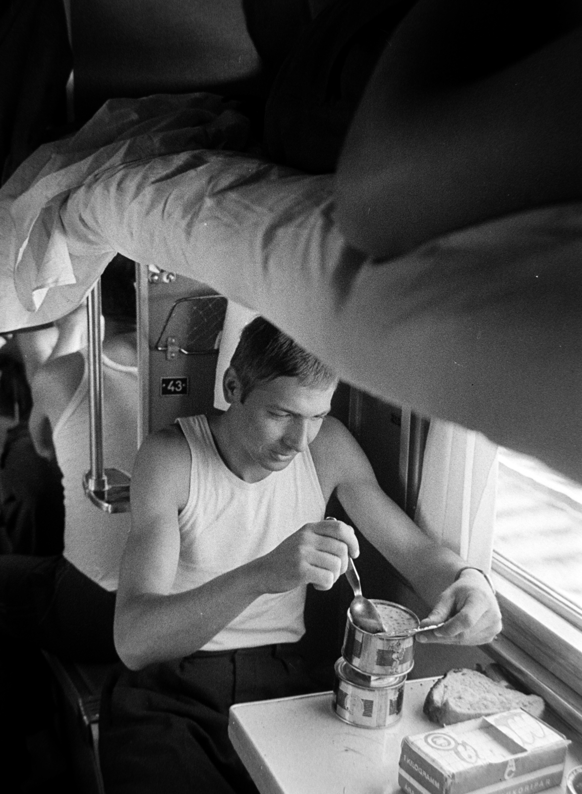 Russia, a felvétel a Magyar Néphadsereg egyik, éleslövészeti gyakorlatra tartó, légvédelmi alakulatának utazása közben készült., 1971, Bojár Sándor, tin can, Fortepan #195851