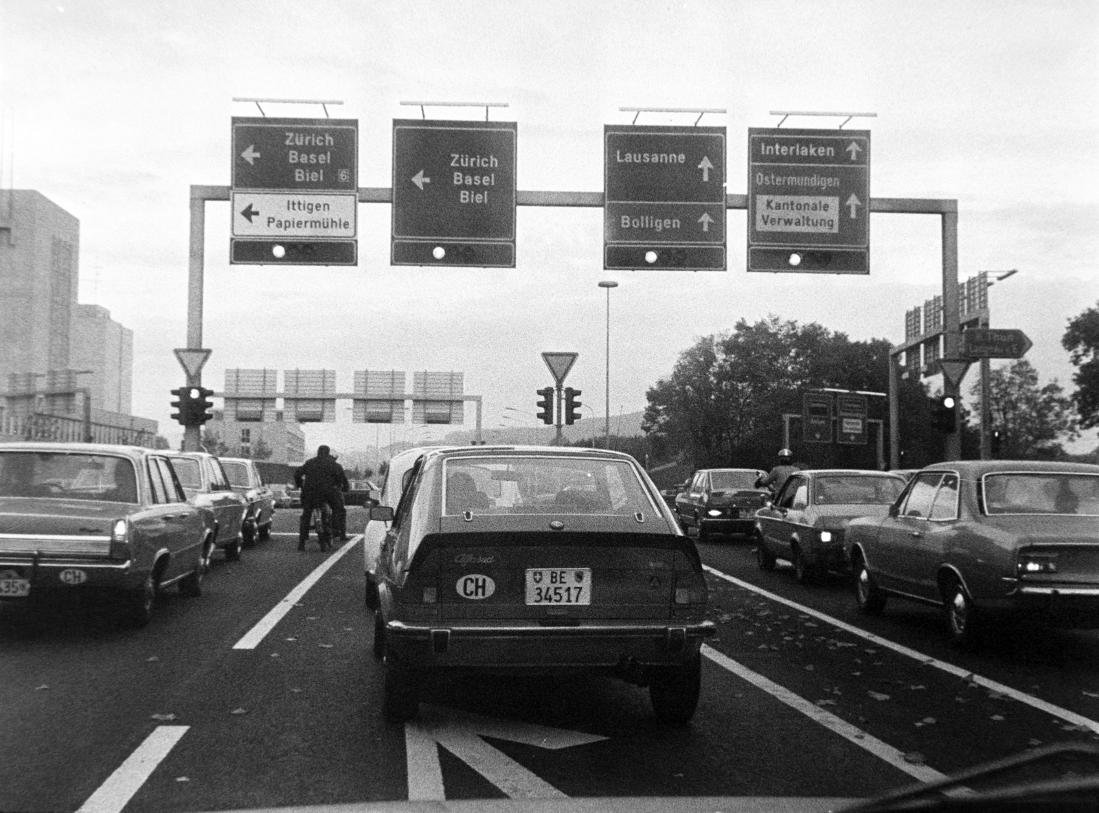 Switzerland, Bern, Winkelriedstrasse a Papiermühlestrasse kereszteződésénél., 1973, Bojár Sándor, Fortepan #195887