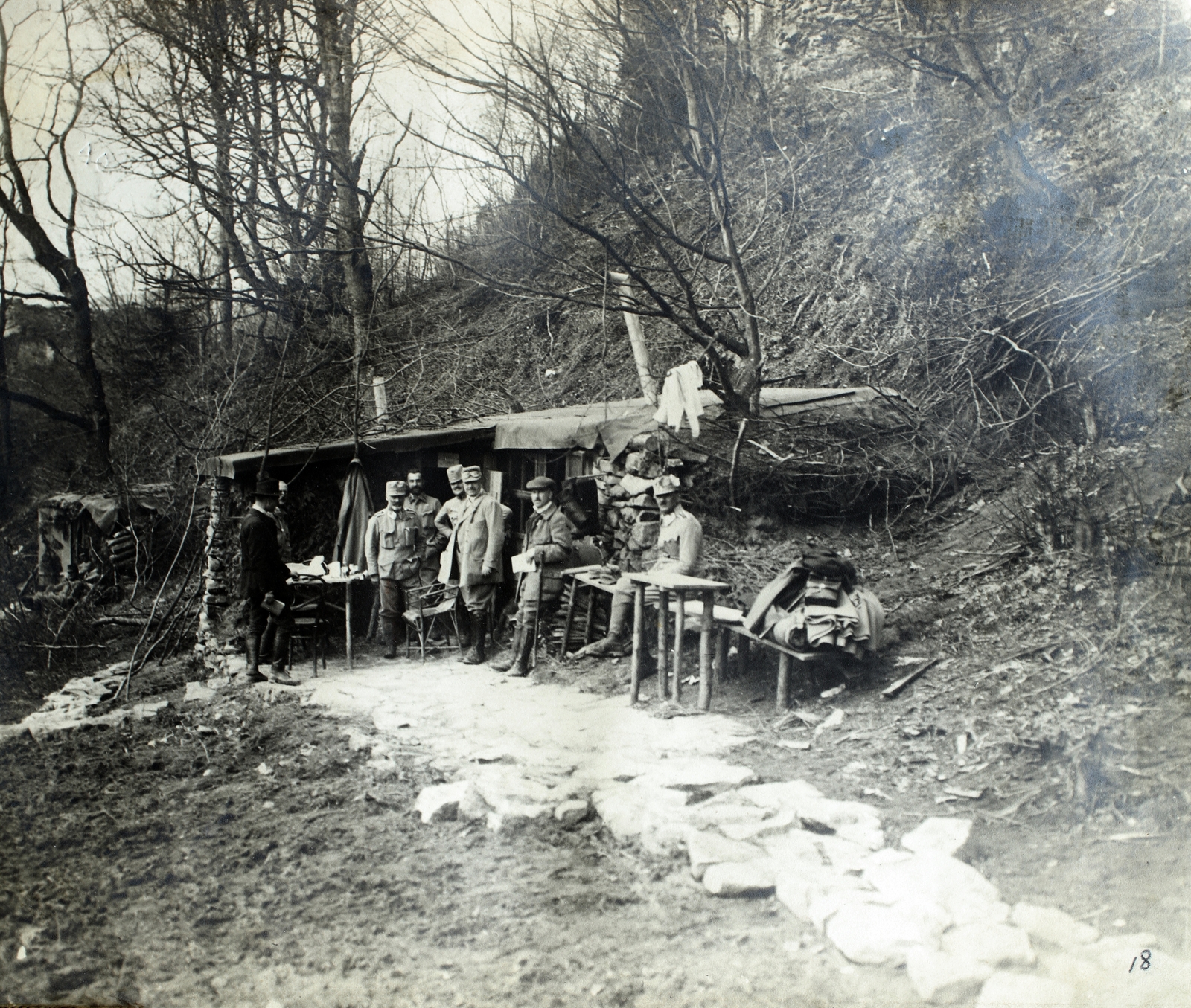 ezredesi szállás a hegyoldalban az első világháború alatt., 1915, Bogyó Virág, First World War, Fortepan #196112