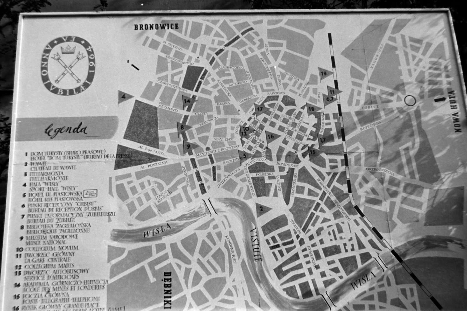 Poland, Kraków, a város térképe., 1964, Szűcs Lóránd, map, Fortepan #196327