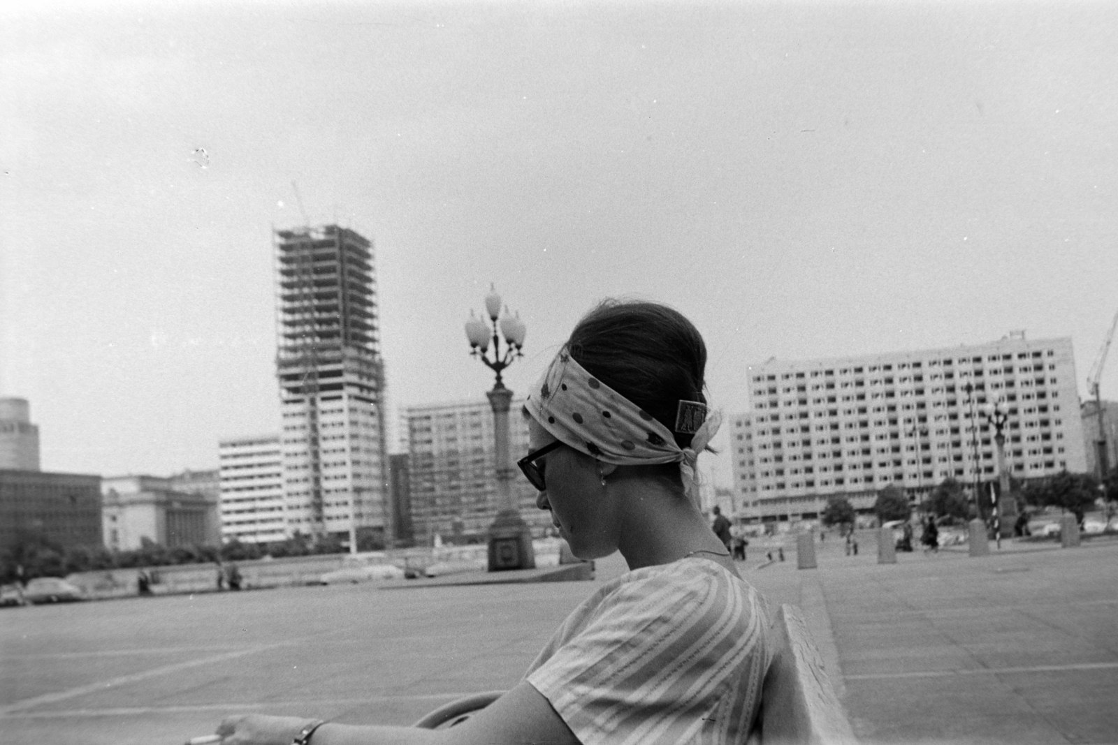 Poland, Warsaw, plac Defilad (Felvonulás tér) az ulica Marszalkowska felé nézve., 1964, Szűcs Lóránd, Fortepan #196361