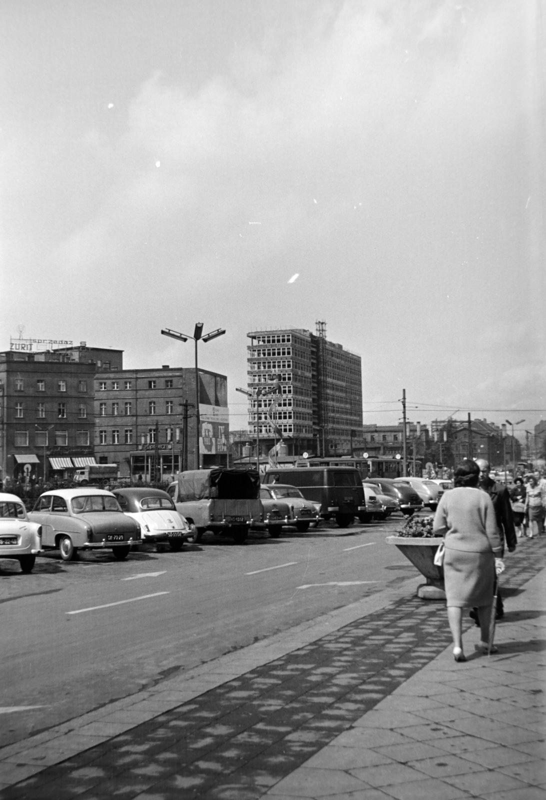 Poland, Katowice, Rynek az aleja Korfantego felé nézve., 1964, Szűcs Lóránd, Fortepan #196366