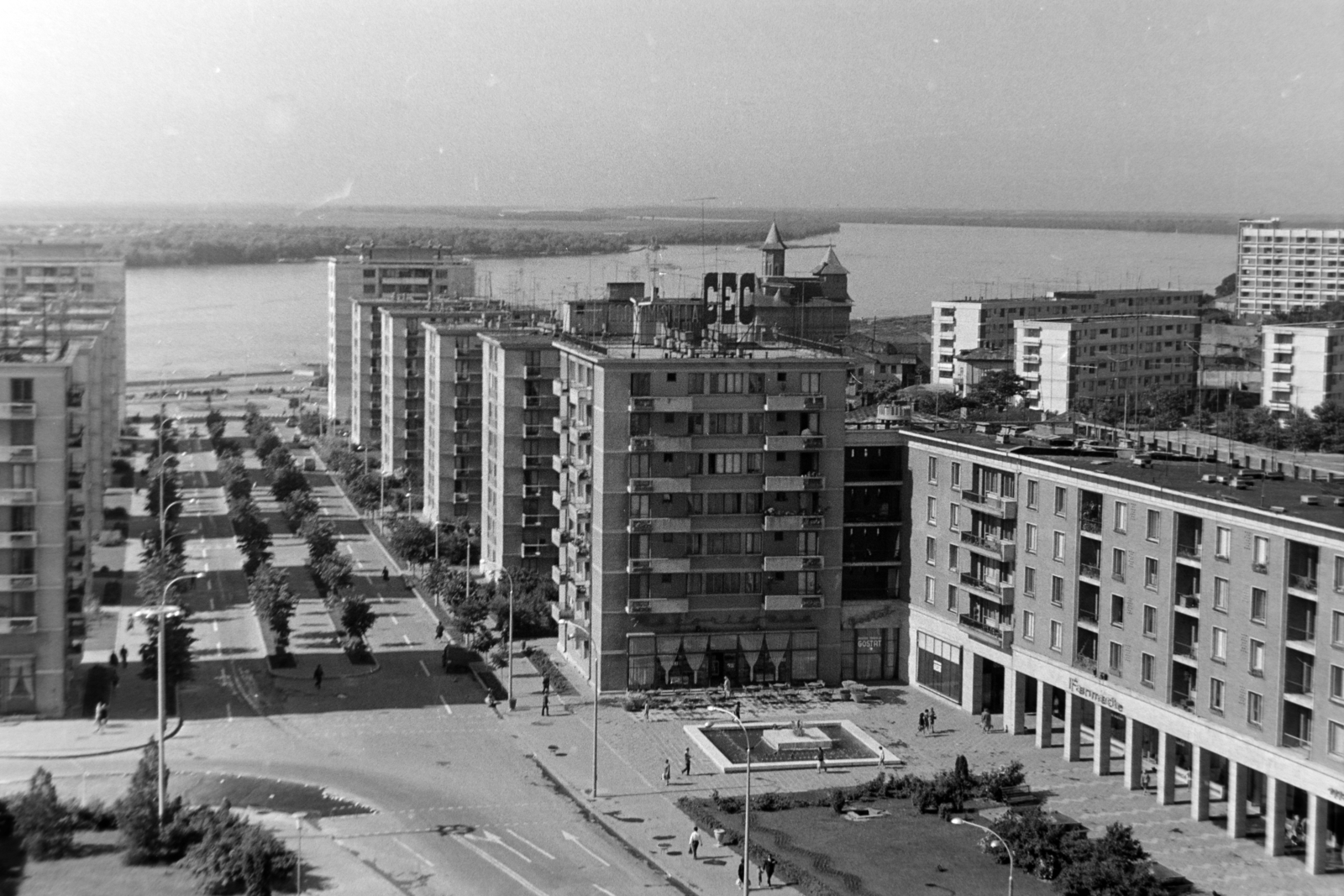 Romania, Galați, kilátás a Hotel Galați-ból a Strada Domnească és a Duna felé., 1970, Szűcs Lóránd, Fortepan #196506