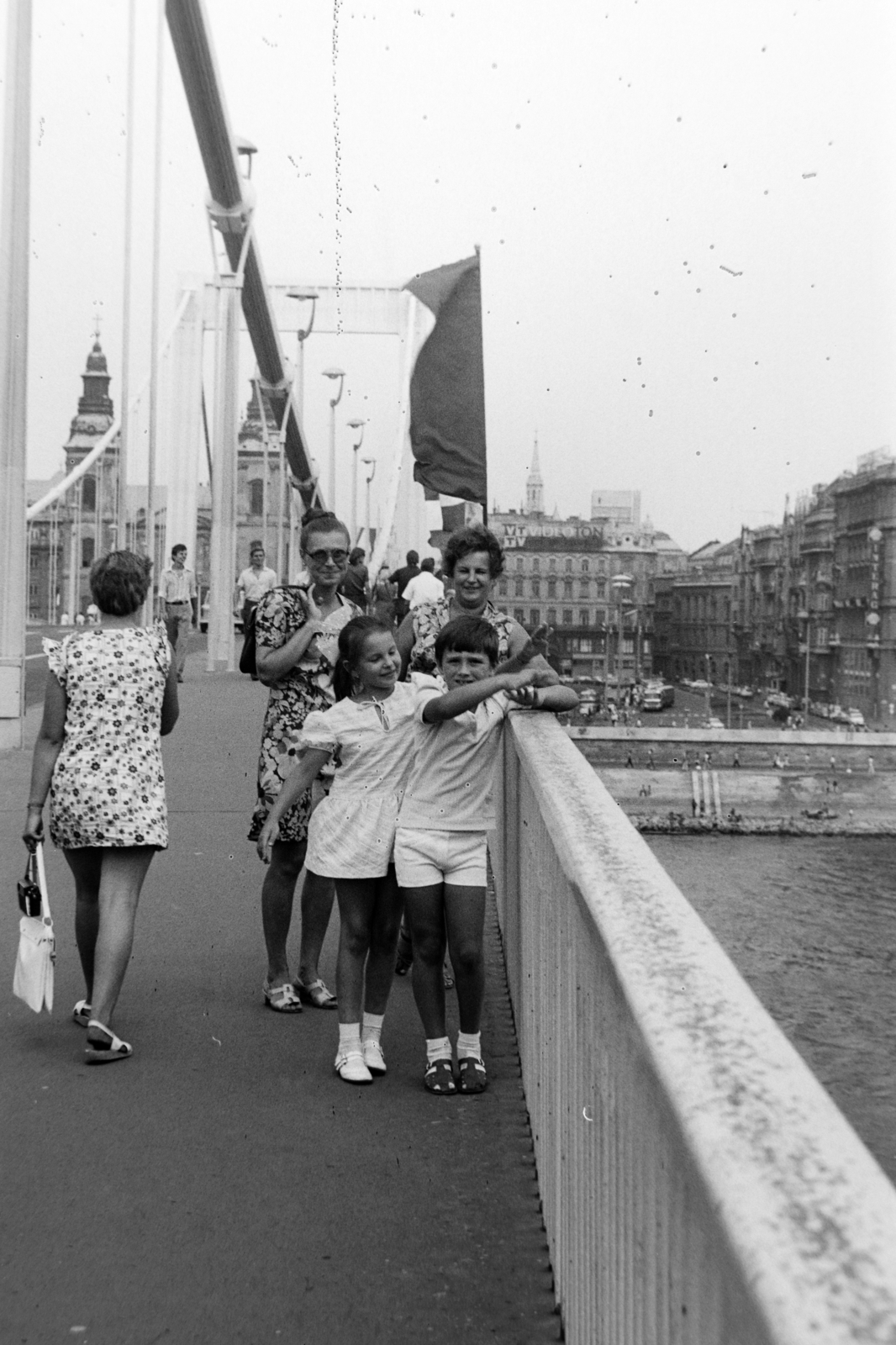 Hungary, Budapest V., Erzsébet híd a Március 15. tér felé nézve., 1973, Szűcs Lóránd, Budapest, Fortepan #196614