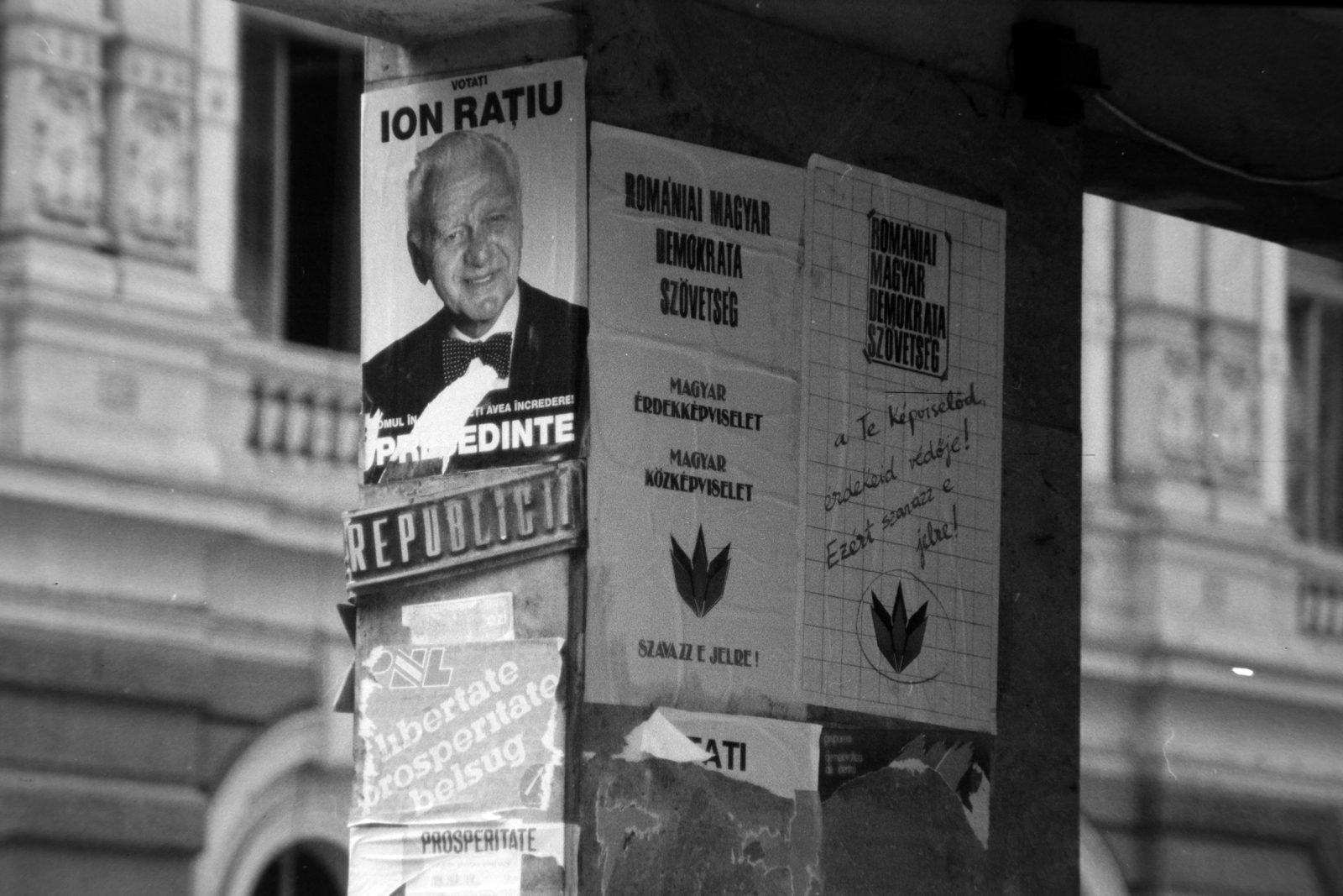Romania,Transylvania, 1990, Szűcs Tamás, RMDSZ-organisation, poster, Fortepan #196693