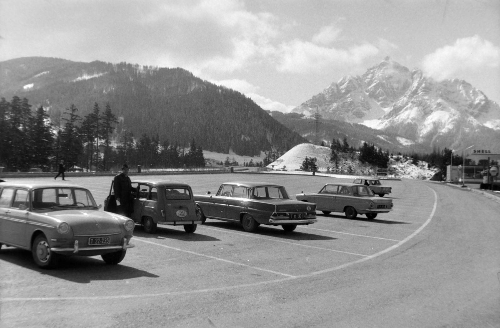 Austria, A13 autópálya, Europabrücke-Parkplatz., 1967, Martin Kornél, Fortepan #196852