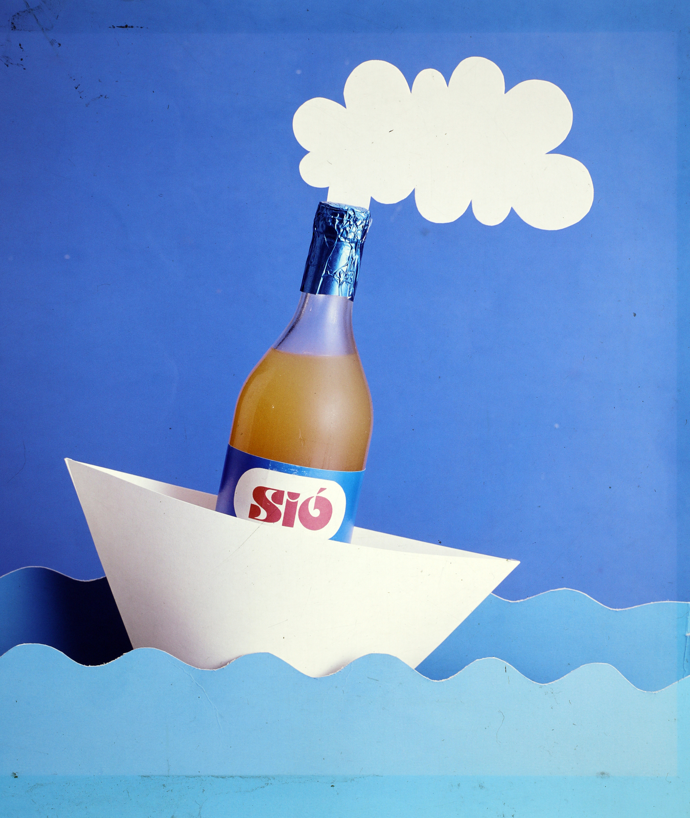 Hungary, Budapest, a felvétel a Sió üdítőital plakátnaptárához készült., 1984, Tóth József Füles, colorful, advertising photography, steamboat, fruit juice, Fortepan #196986
