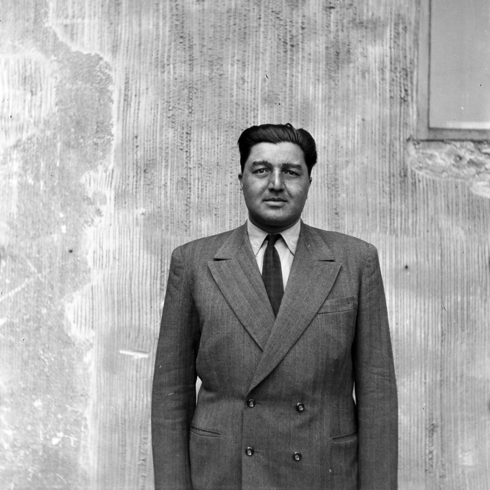 1955, Keveházi János, man, tie, suit, hairdo, portrait, Fortepan #197180
