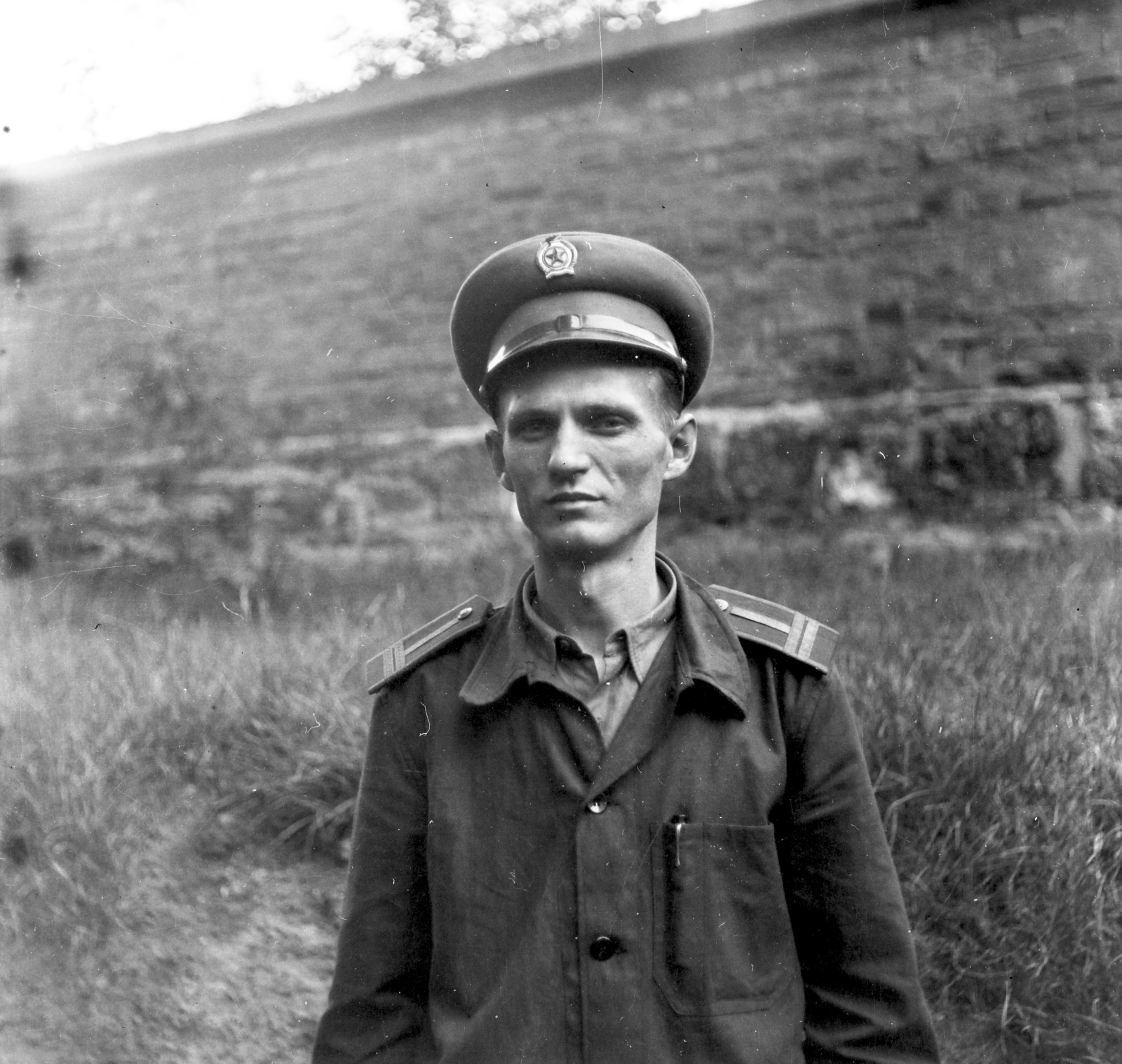 1955, Keveházi János, man, uniform, peaked cap, portrait, Fortepan #197182