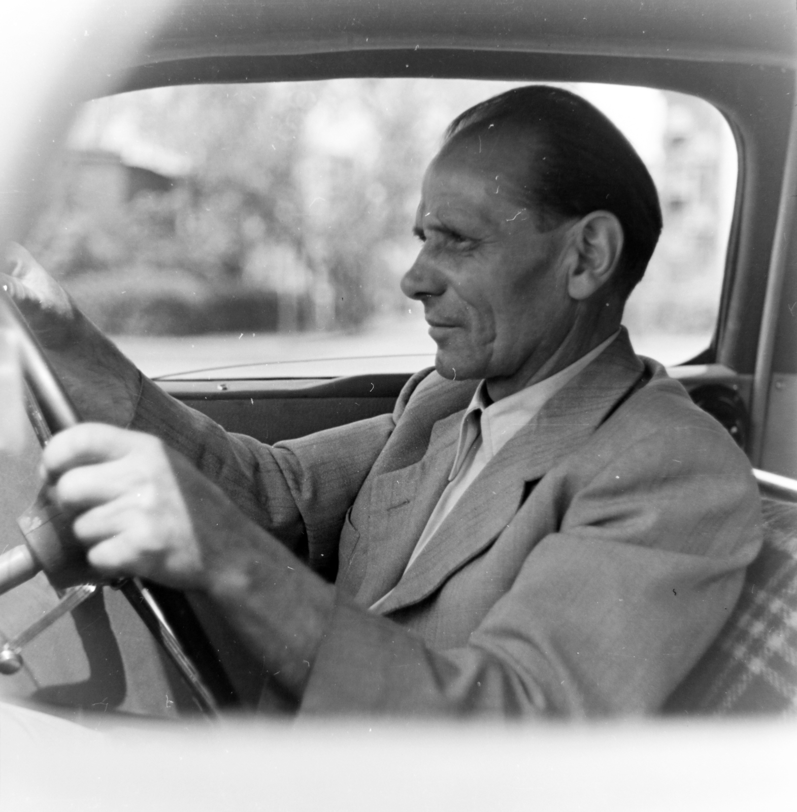 1955, Keveházi János, photo aspect ratio: square, chauffeur, Fortepan #197364