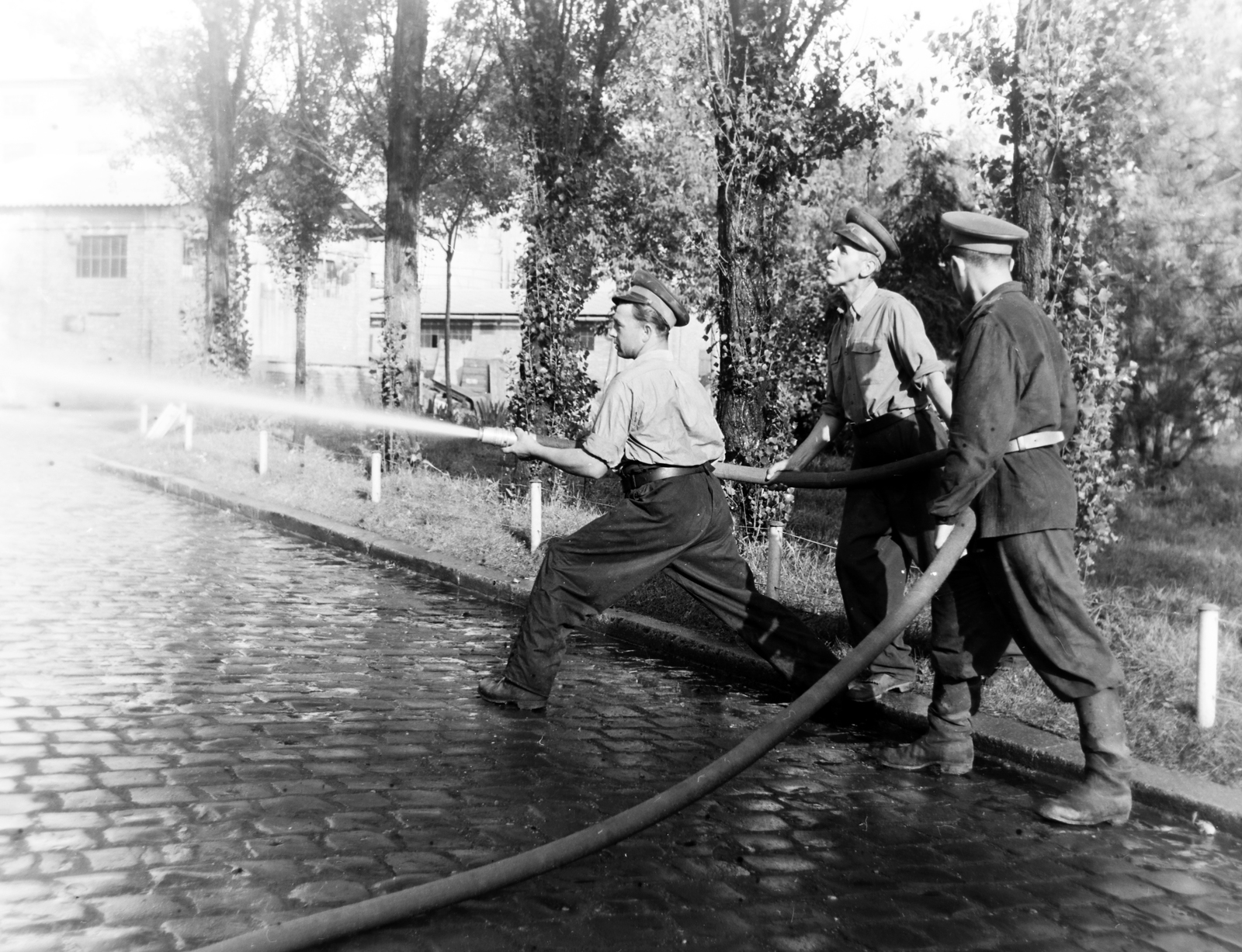 1956, Keveházi János, slag, firefighter, Fortepan #197399
