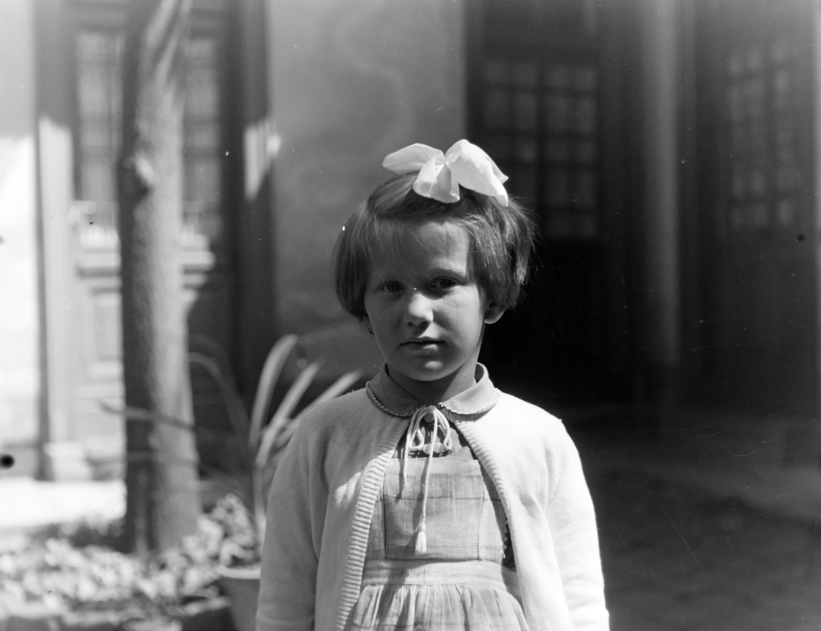 1956, Keveházi János, girl, ribbon, Fortepan #197417