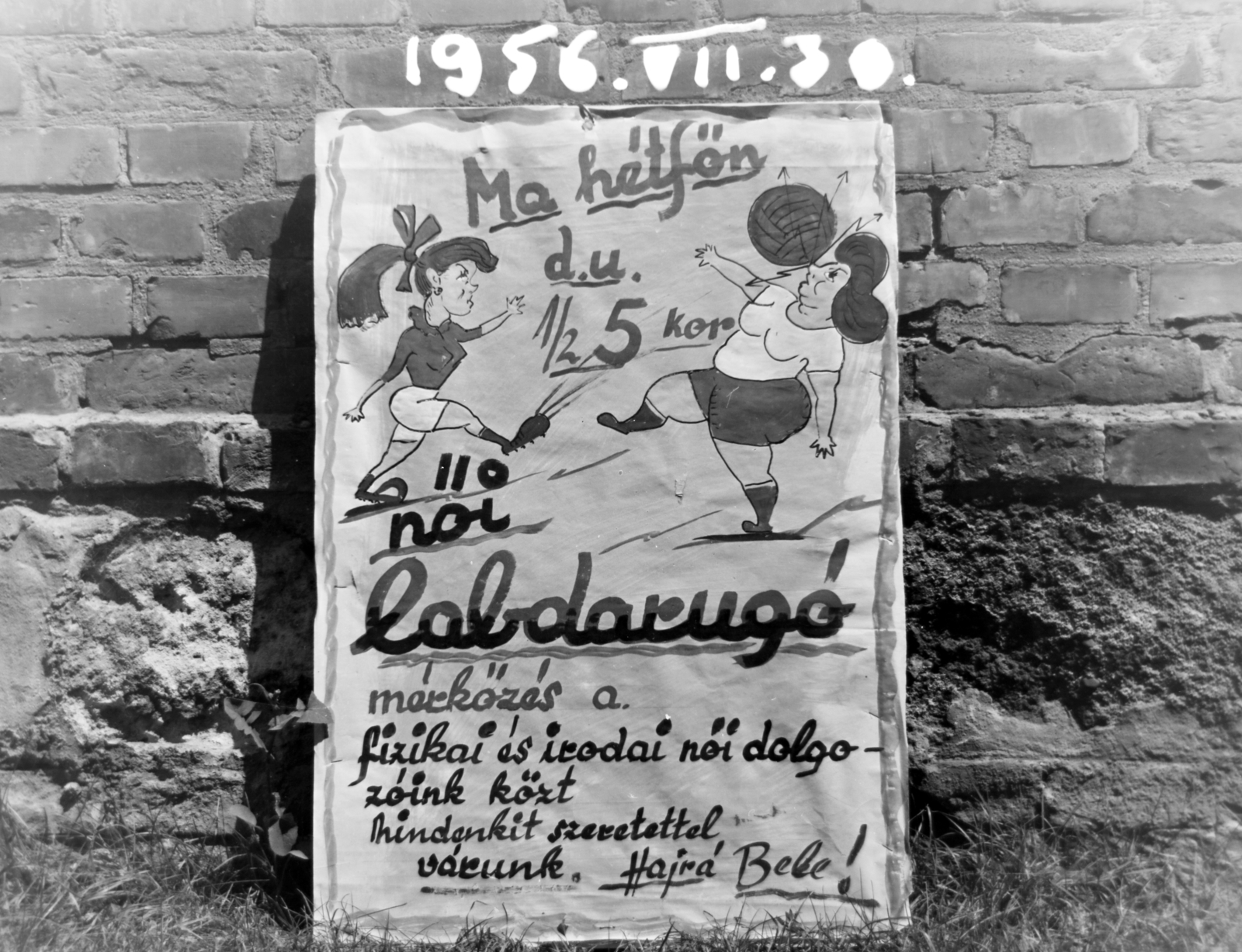 1956, Keveházi János, poster, football, Fortepan #197424