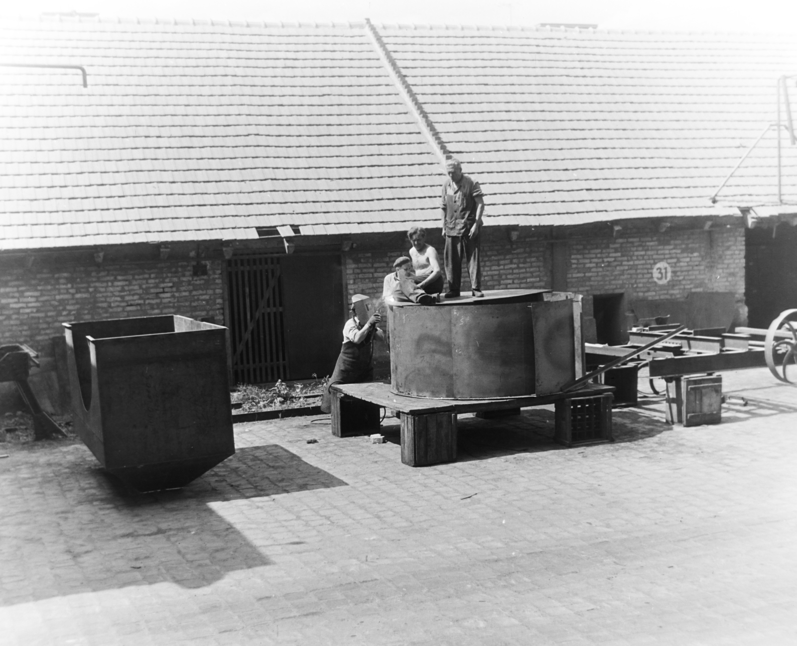 1957, Keveházi János, gyártelep, hegesztés, Fortepan #197496