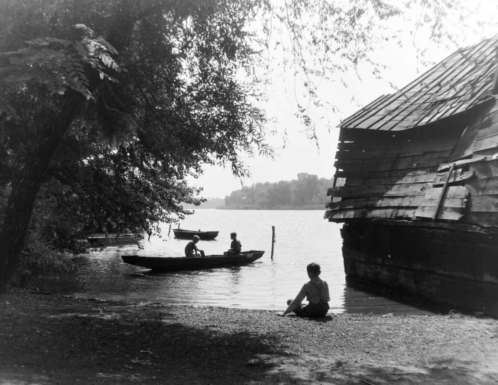1957, Keveházi János, vízpart, Fortepan #197565