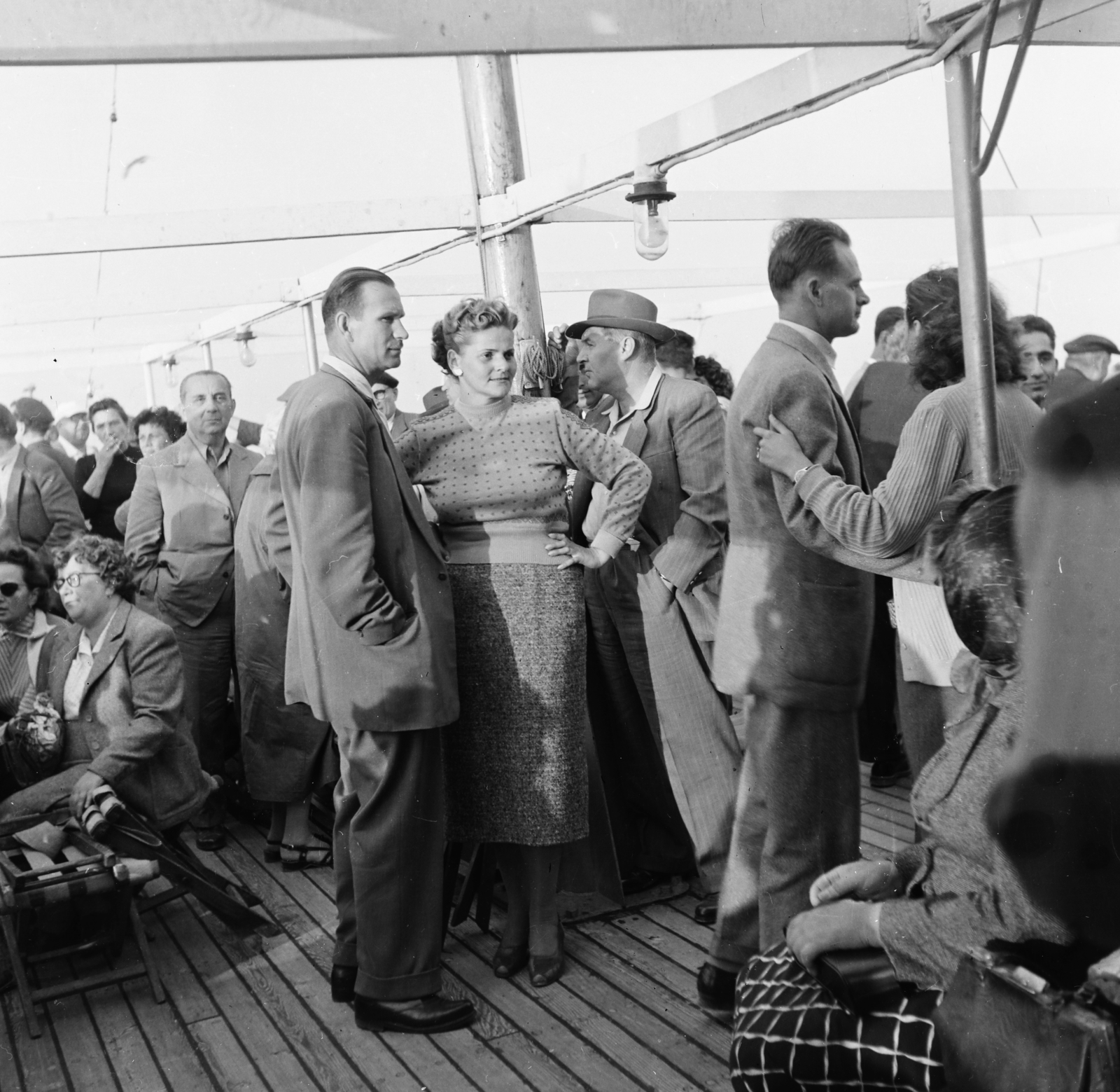 Hungary,Lake Balaton, 1959, Keveházi János, boat trip, Fortepan #197725