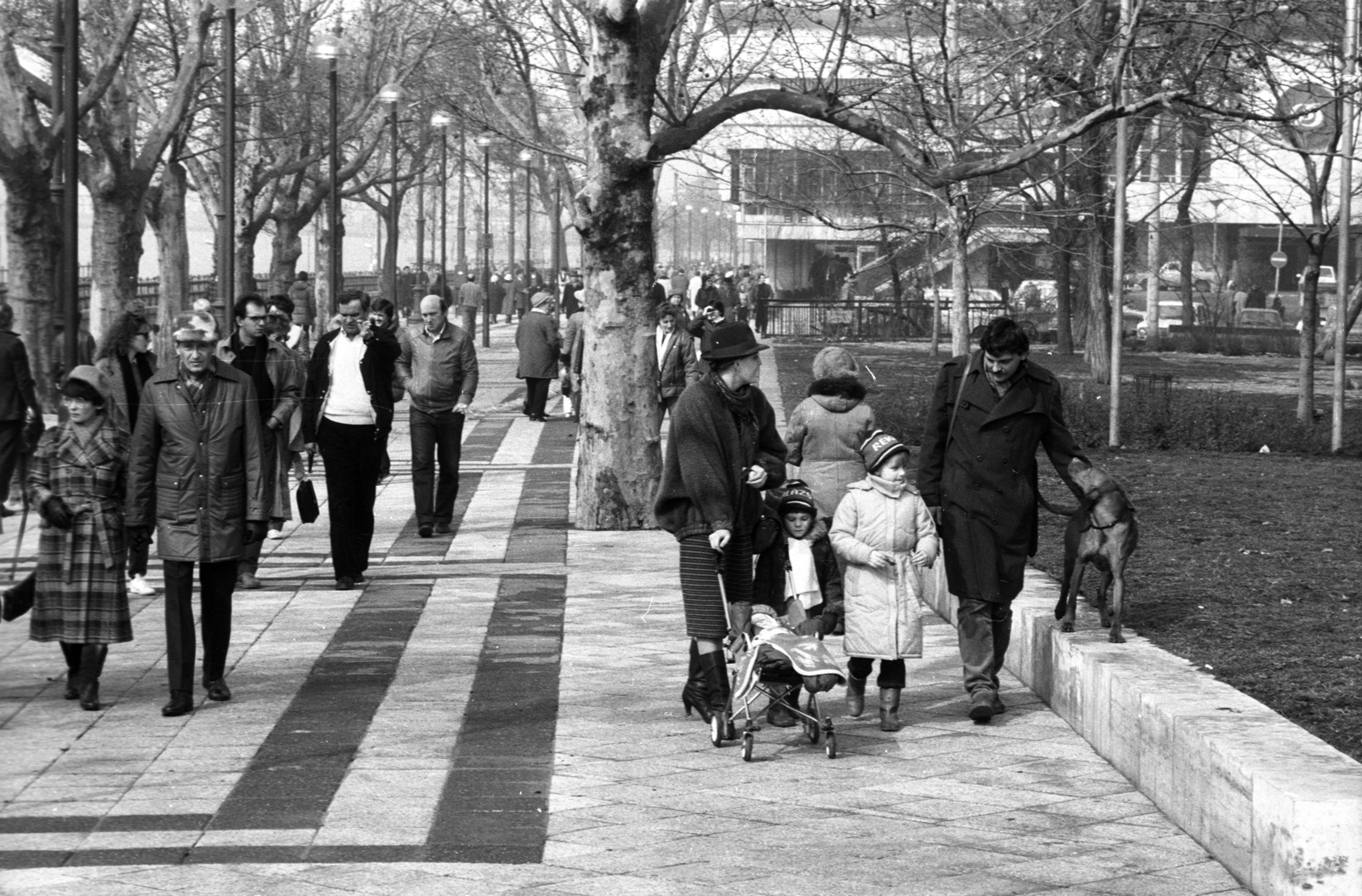 Hungary, Budapest V., Dunakorzó a Petőfi térnél, háttérben a Hotel Duna Intercontinental., 1986, Szalay Zoltán, Budapest, Fortepan #198055