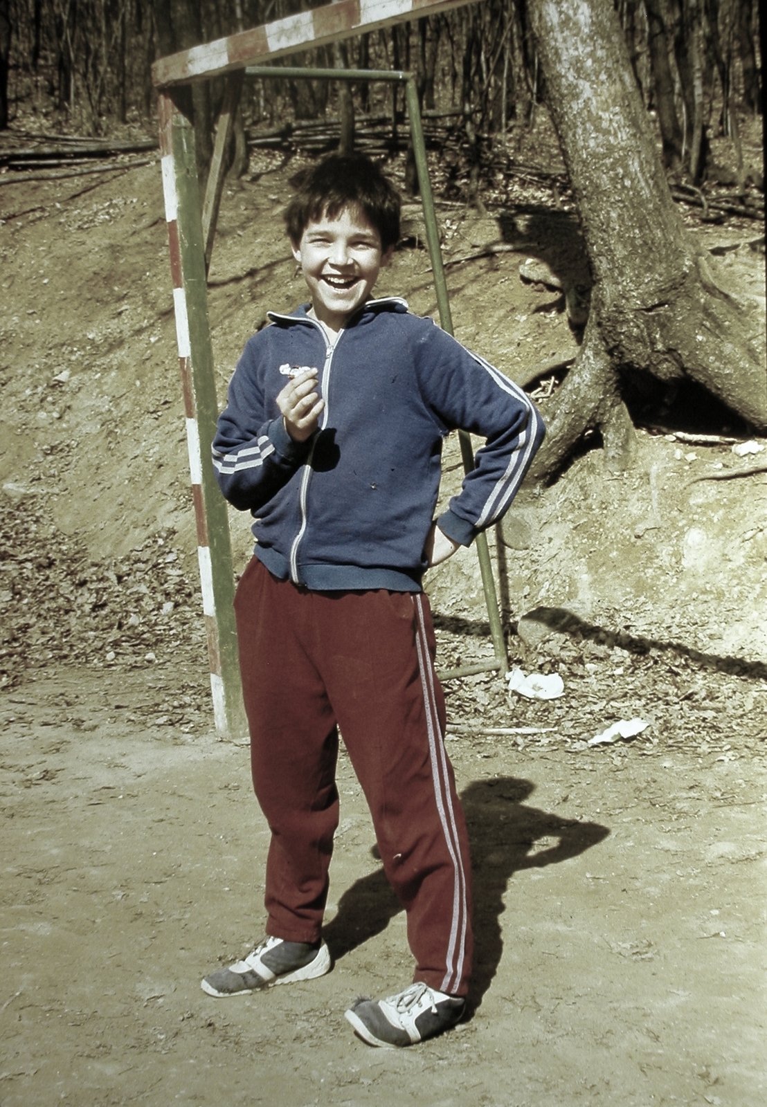 1983, Fortepan, portrait, colorful, smile, boy, pitch, workout clothes, Fortepan #19826