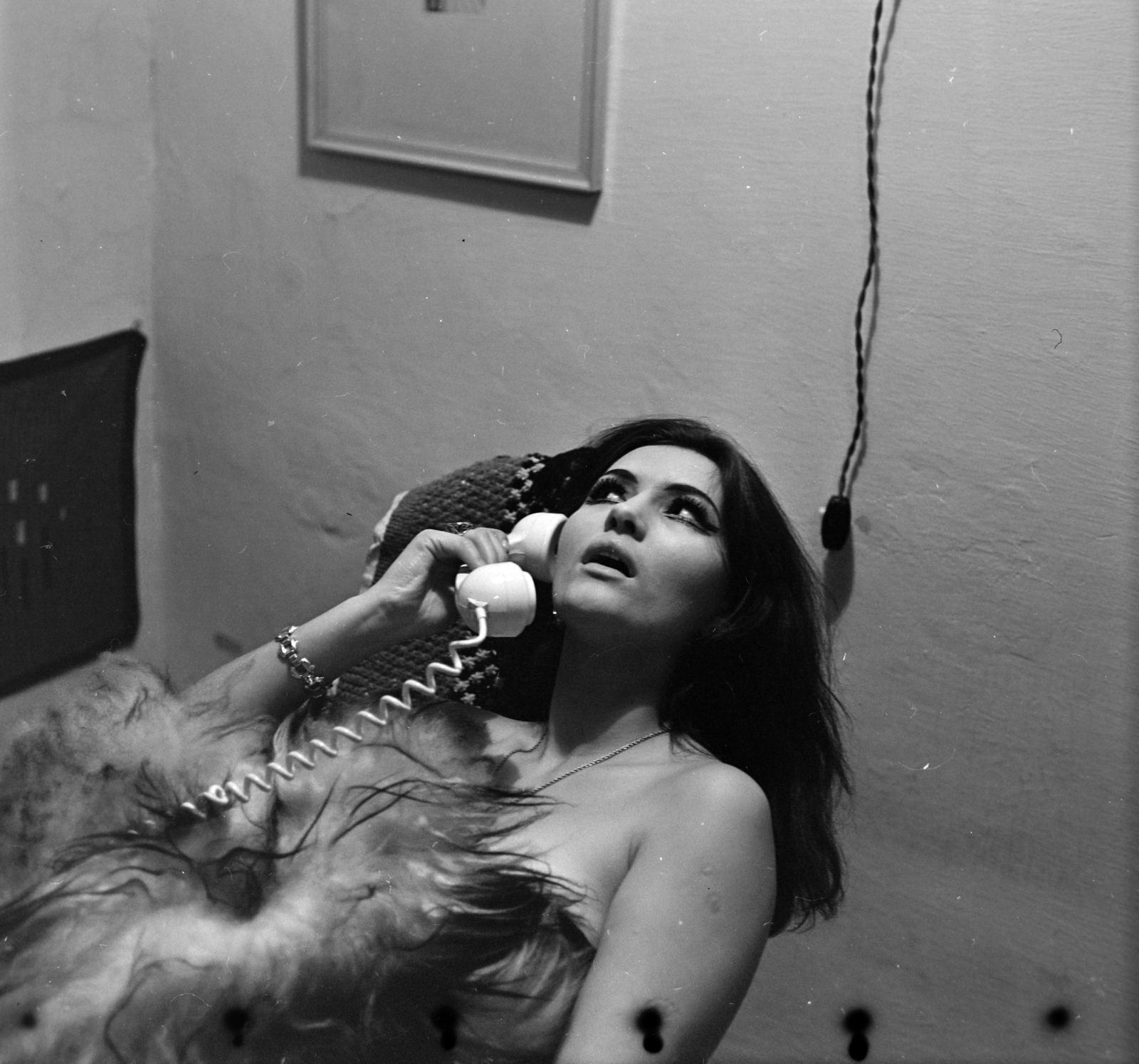 Hungary, Pécsi Ildikó színművésznő., 1969, Szalay Zoltán, erotica, telephone, Best of, Fortepan #198311