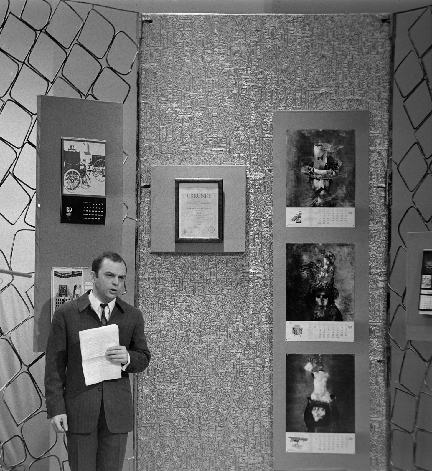 Hungary, Budapest V., az MTV stúdiója, a Családi félkör című szórakoztató műsor, Bodrogi Gyula színművész., 1969, Szalay Zoltán, Budapest, Fortepan #198564