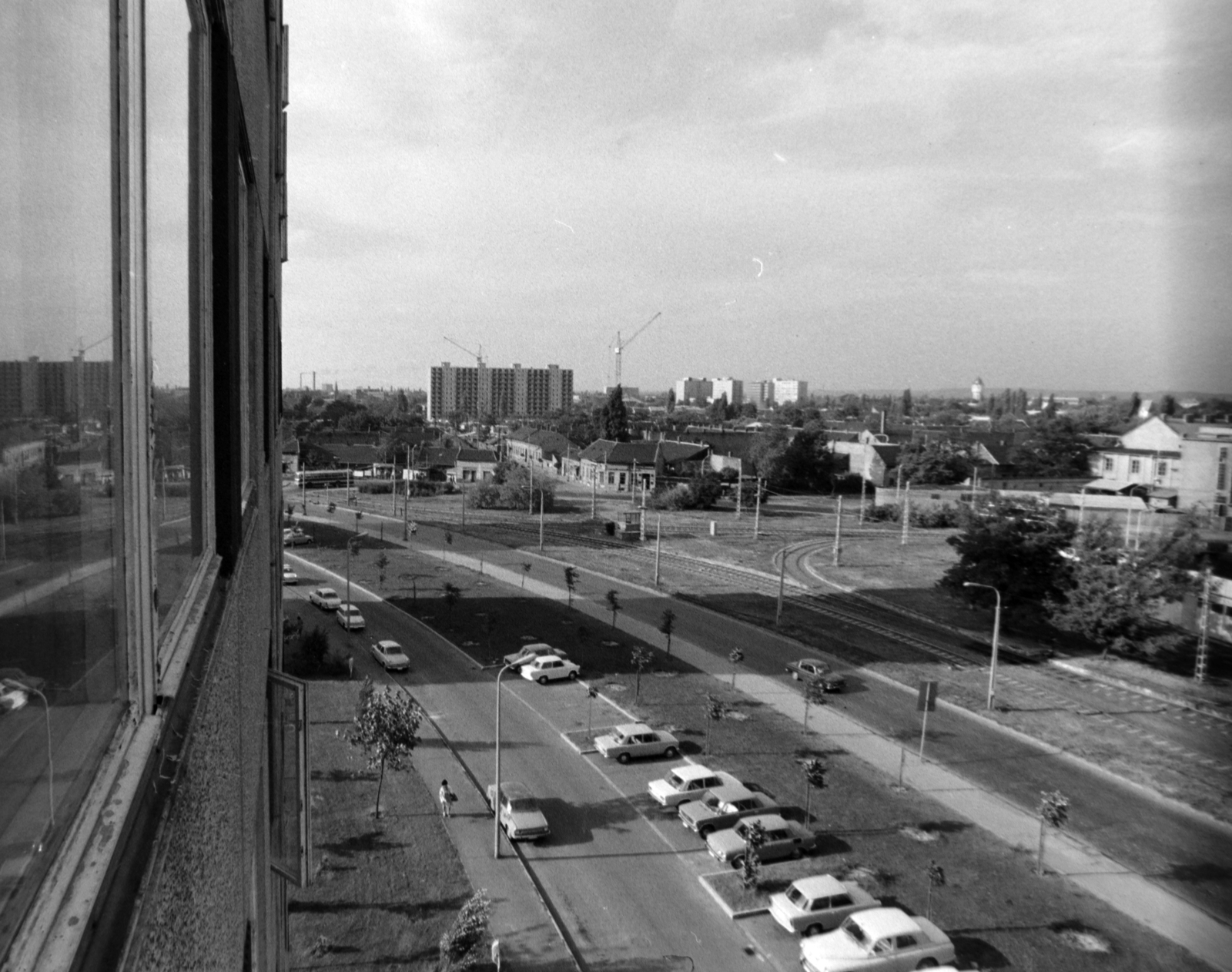 Hungary, Budapest IV., kilátás a Pozsonyi utca 4/b számú panelházból, középen a Lebstück Mária utca torkolata., 1978, Szalay Zoltán, Budapest, Fortepan #198680