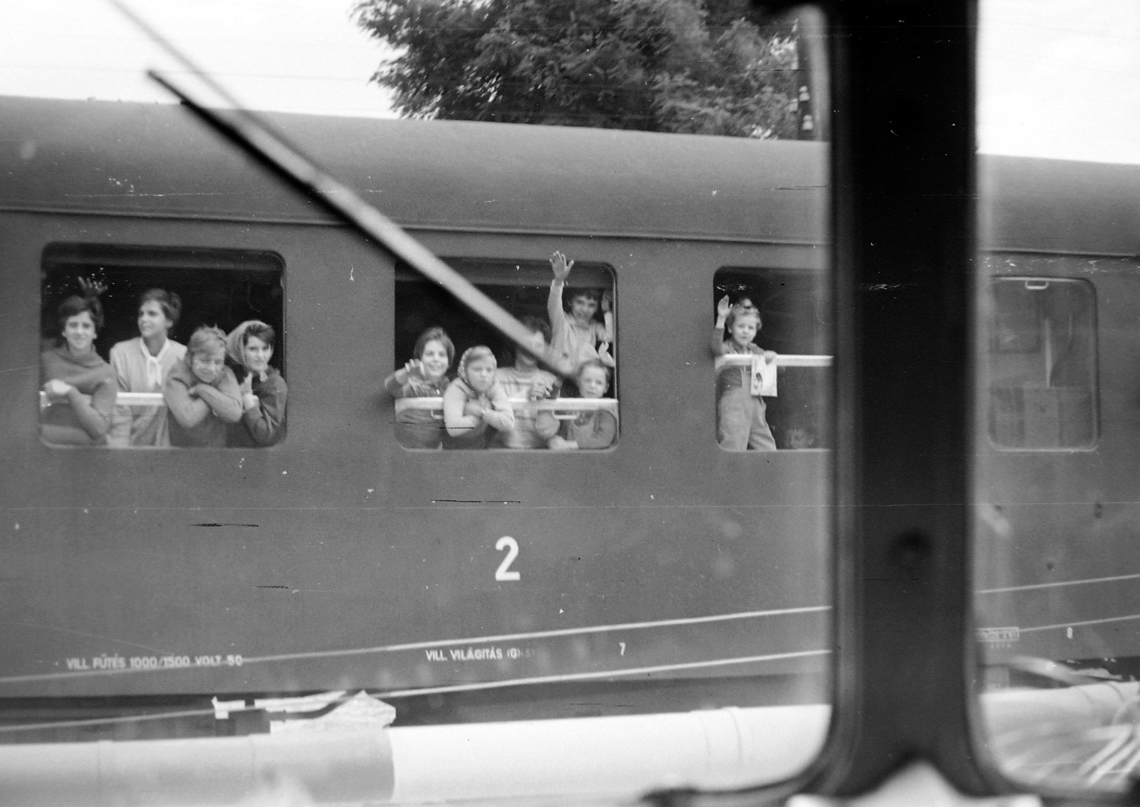 1962, Fortepan, railway, wave, kids, rail, train, Fortepan #19876