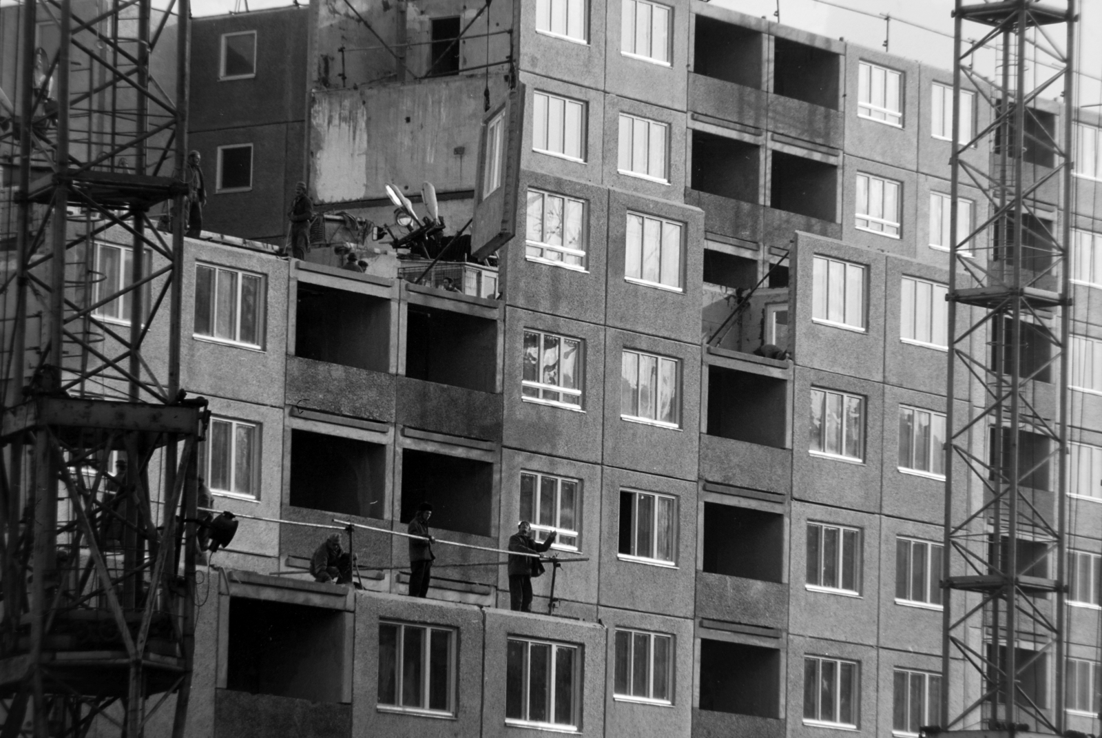Hungary, Óbuda, Budapest III., az Ágoston utca épülő panelházai., 1974, Szalay Zoltán, Budapest, Fortepan #198877