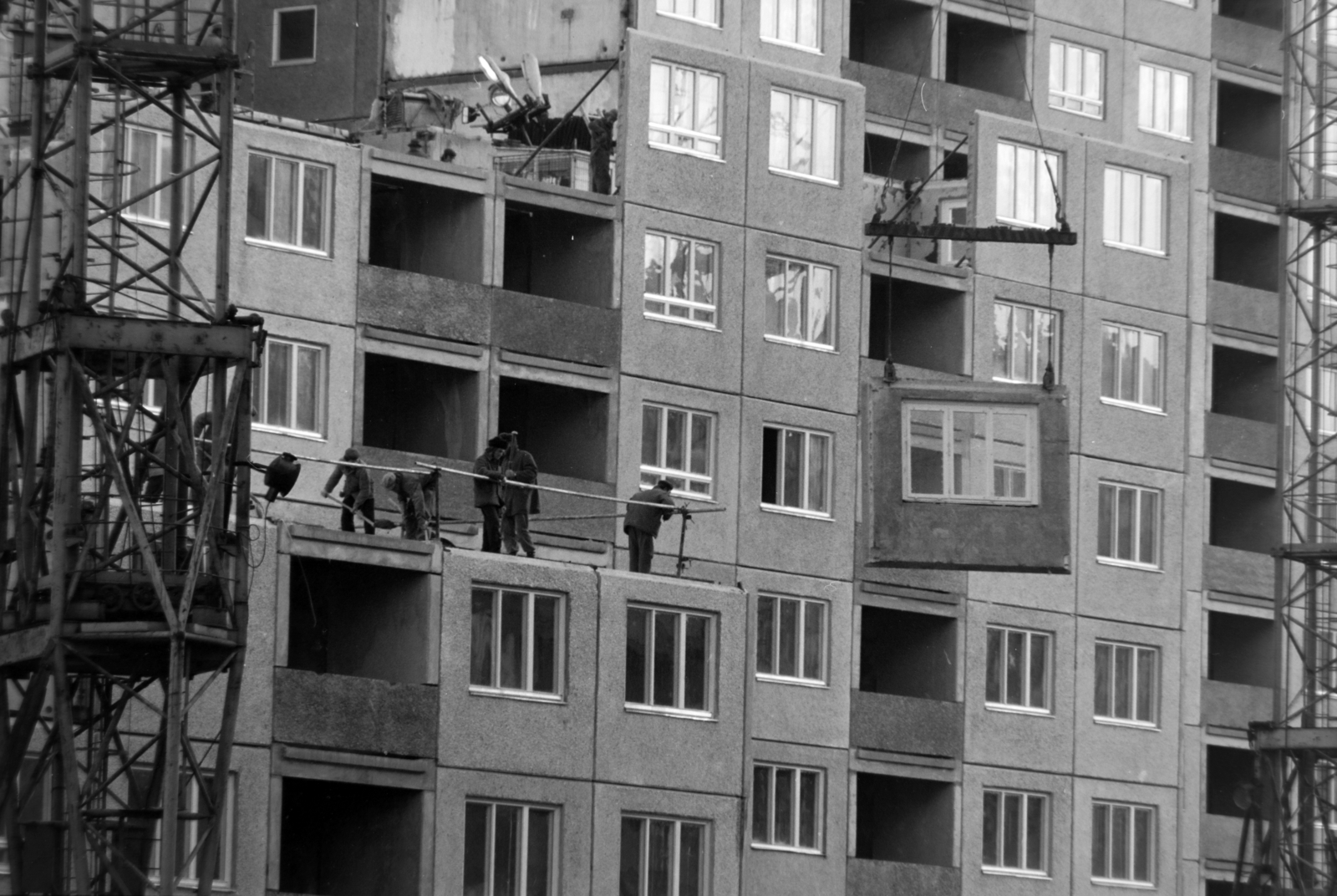 Hungary, Óbuda, Budapest III., az Ágoston utca épülő panelházai., 1974, Szalay Zoltán, Budapest, Fortepan #198878