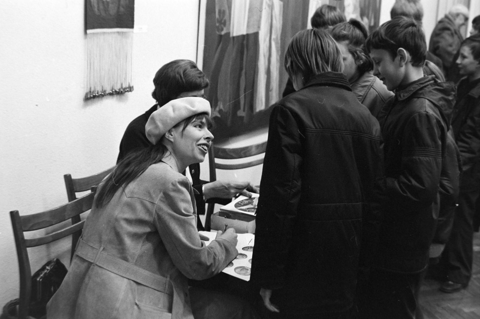 Hungary, Budapest XIV., Műcsarnok, Erdélyi Eta festő- és textilművész., 1973, Szalay Zoltán, Budapest, Fortepan #198920