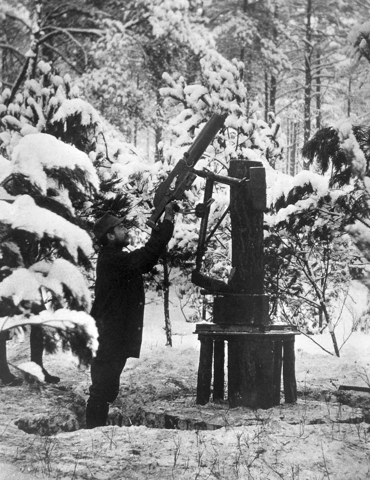 Schwarzlose MG M.07/12 géppuska légvédelmi beállításban., 1908, Fortepan, Schwarzlose-márka, Fortepan #19903