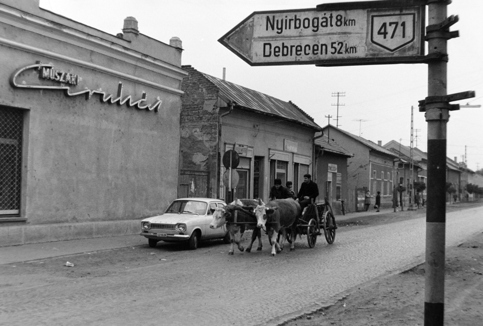 Magyarország, Nyírbátor, Kossuth Lajos utca., 1971, Szalay Zoltán, rendszám, Fortepan #199240