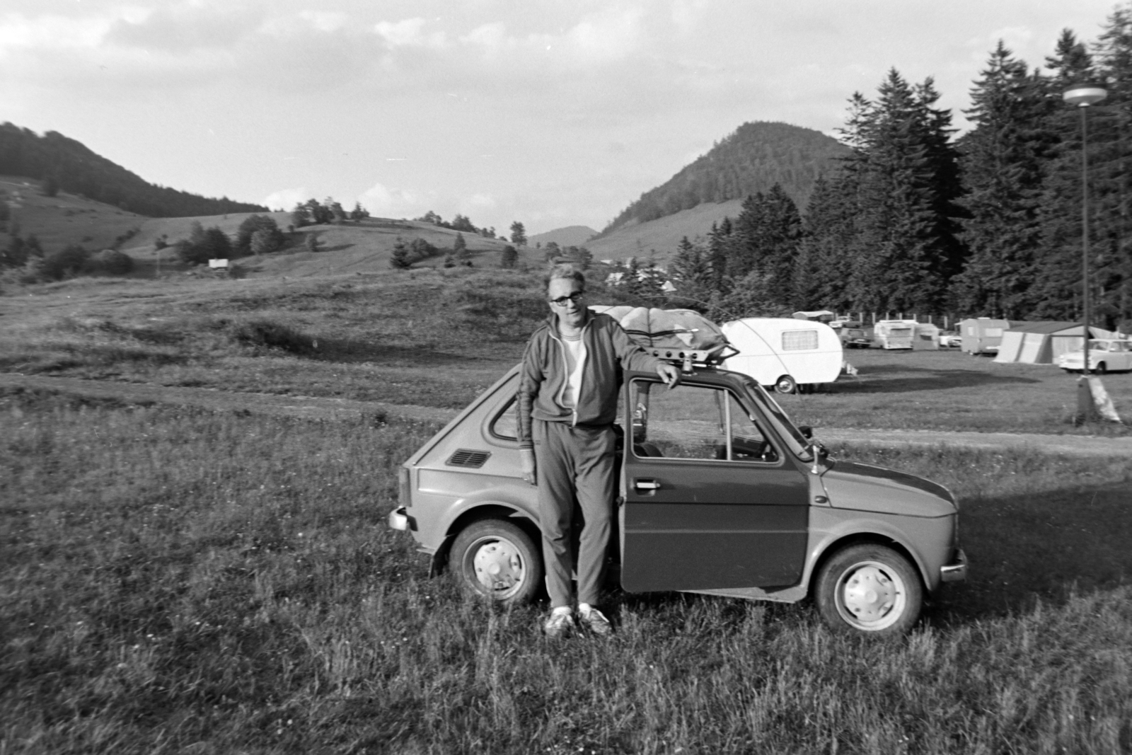 1974, Antal Gábor, kemping, Polski Fiat 126p, Polski Fiat-márka, Fortepan #199316