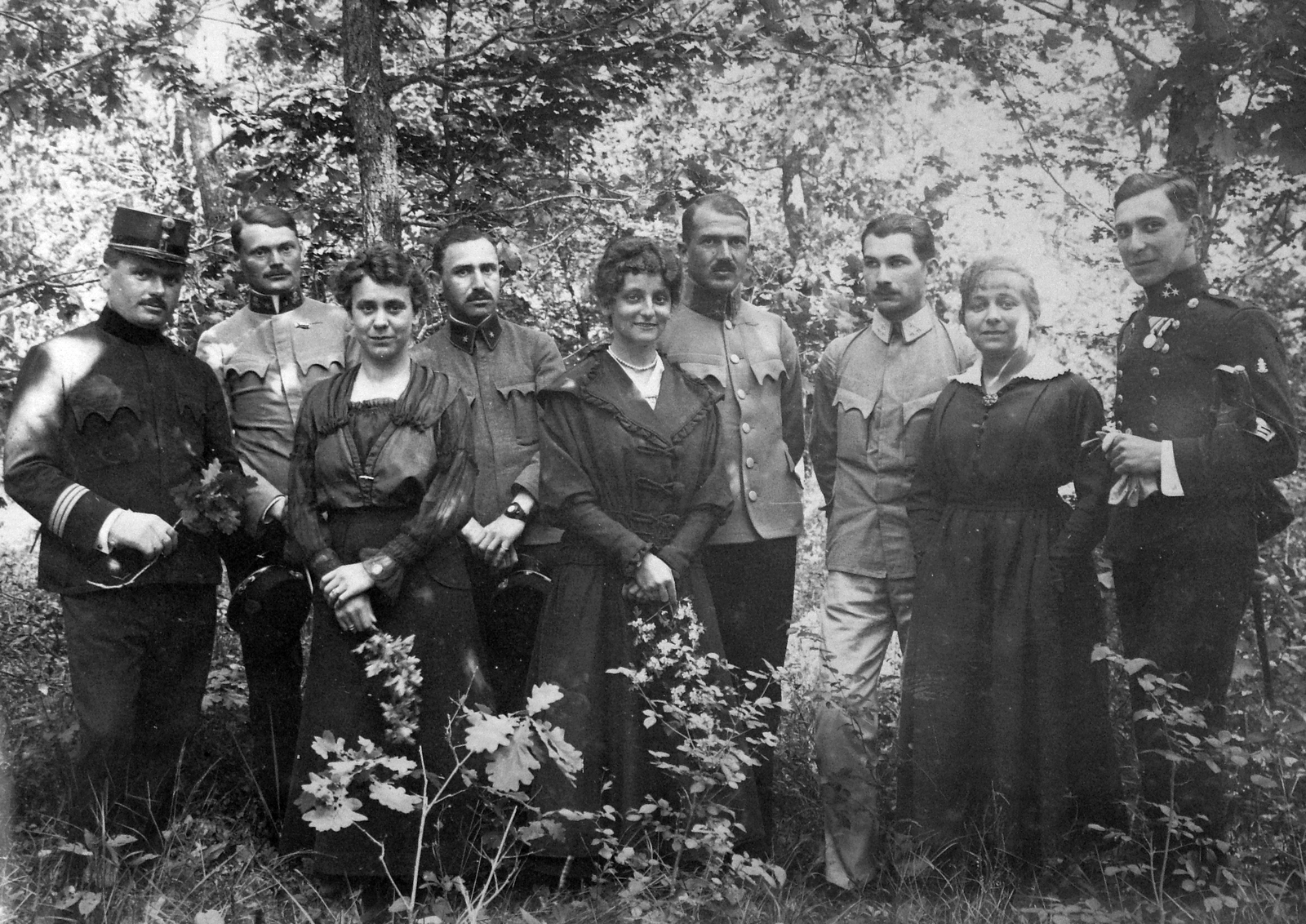1910, Fortepan, woods, uniform, tableau, Fortepan #19934