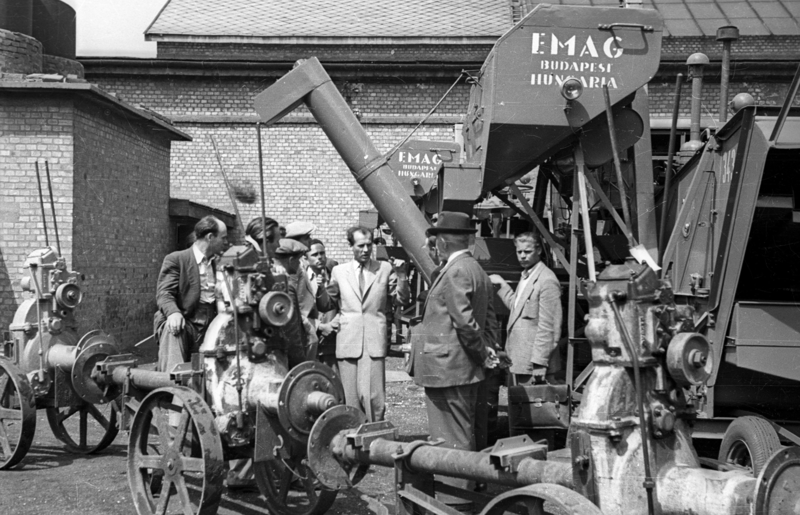 1955, Bauer Sándor, combine harvester, agricultural machine, Fortepan #199527