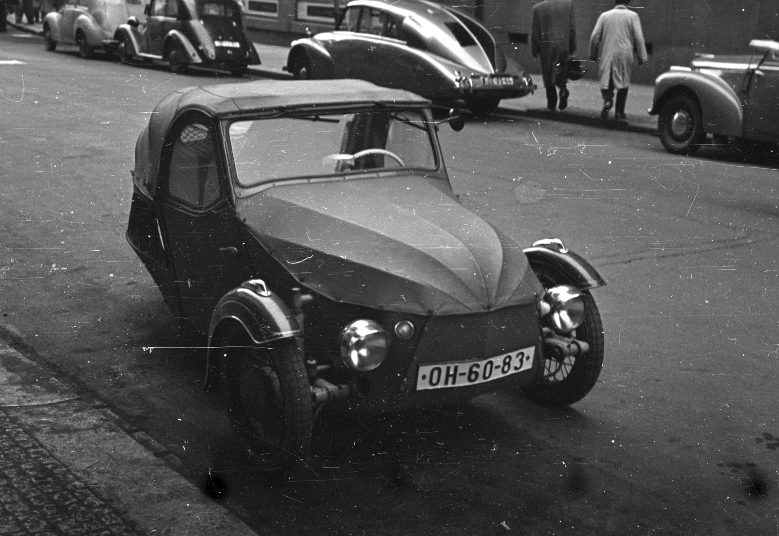 Czech Republik, Prague, 1956, Bauer Sándor, Czechoslovakia, Velorex-brand, number plate, Fortepan #199619