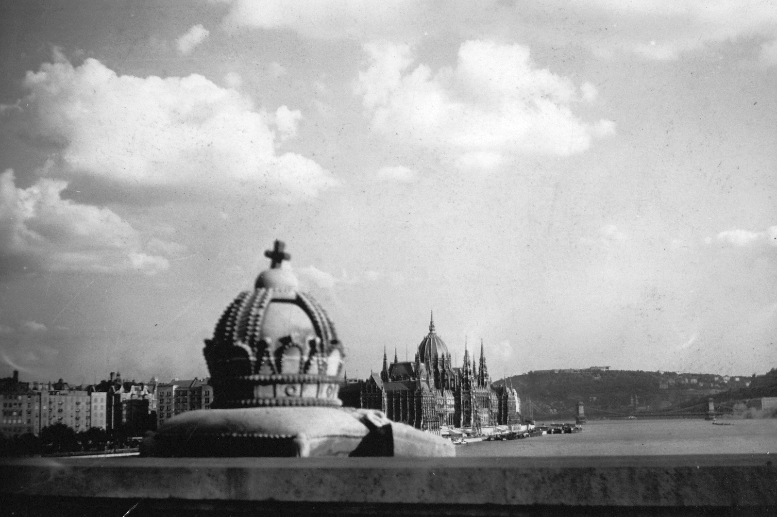 Hungary, Budapest, panoráma a Margit hídról., 1940, Fortepan, crown, Fortepan #19968