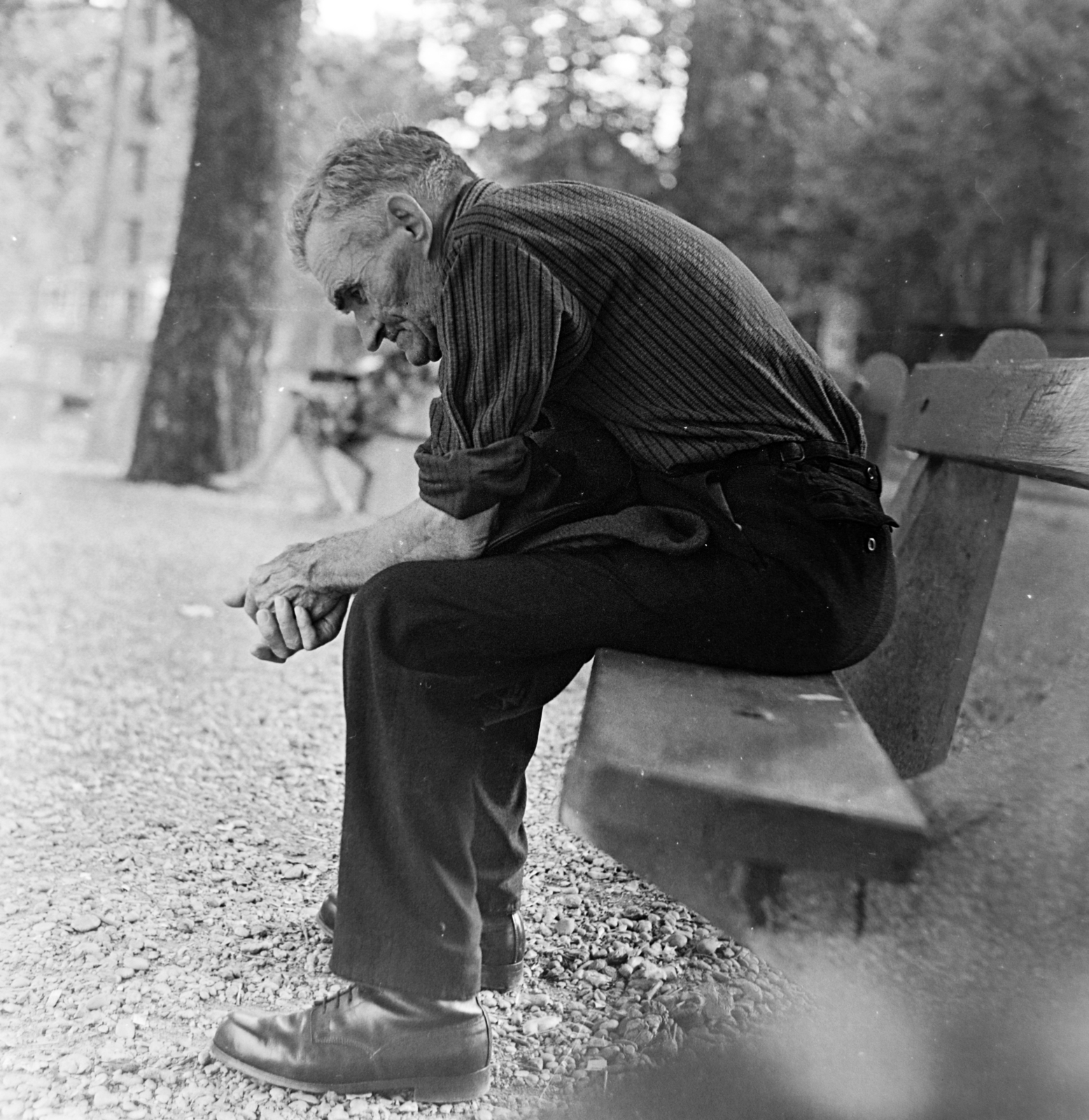 1973, Borbély Mihály, bench, old person, Fortepan #199803